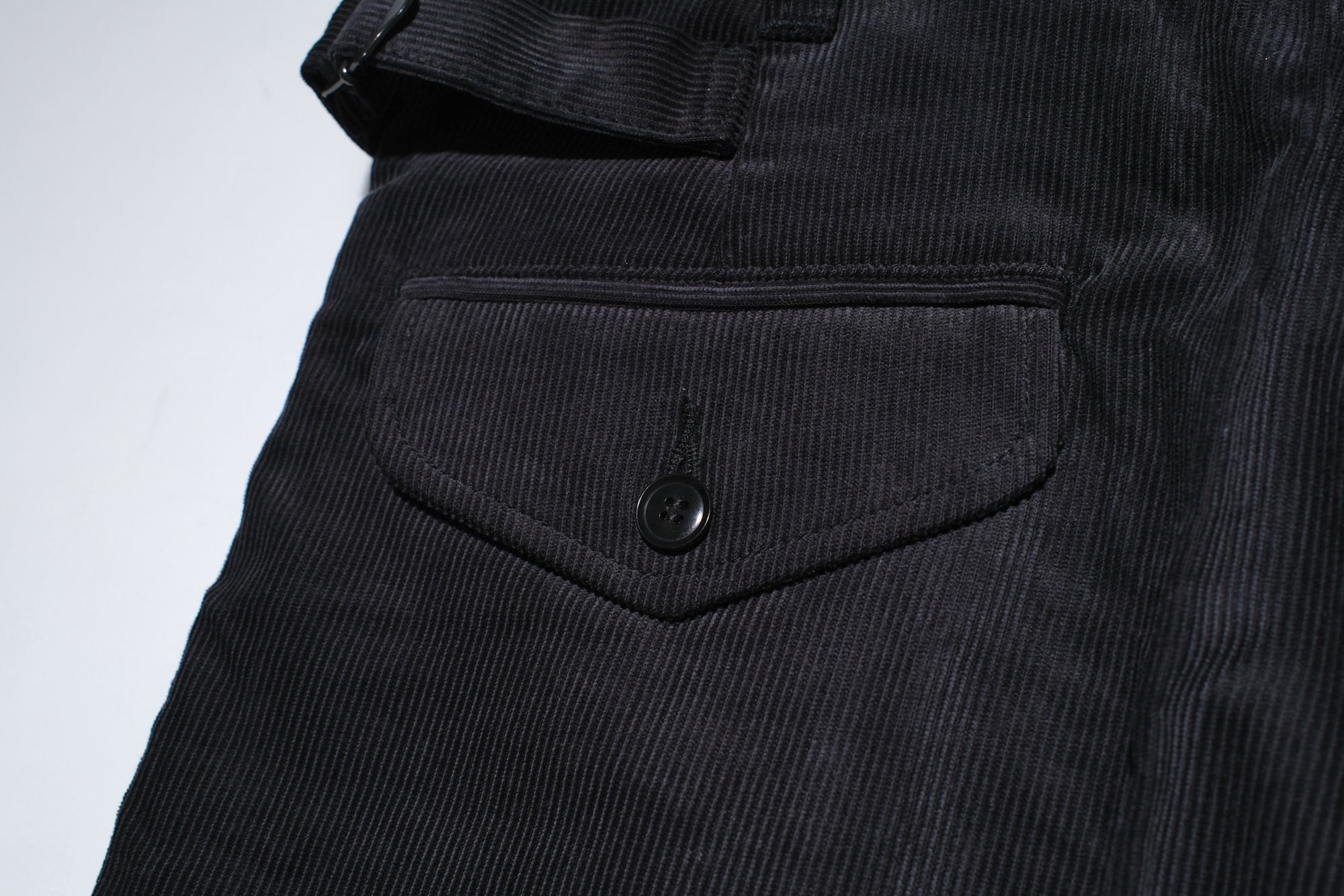 MOMOTARO JEANS 13-Wales Corduroy Tailored Trousers (Black)