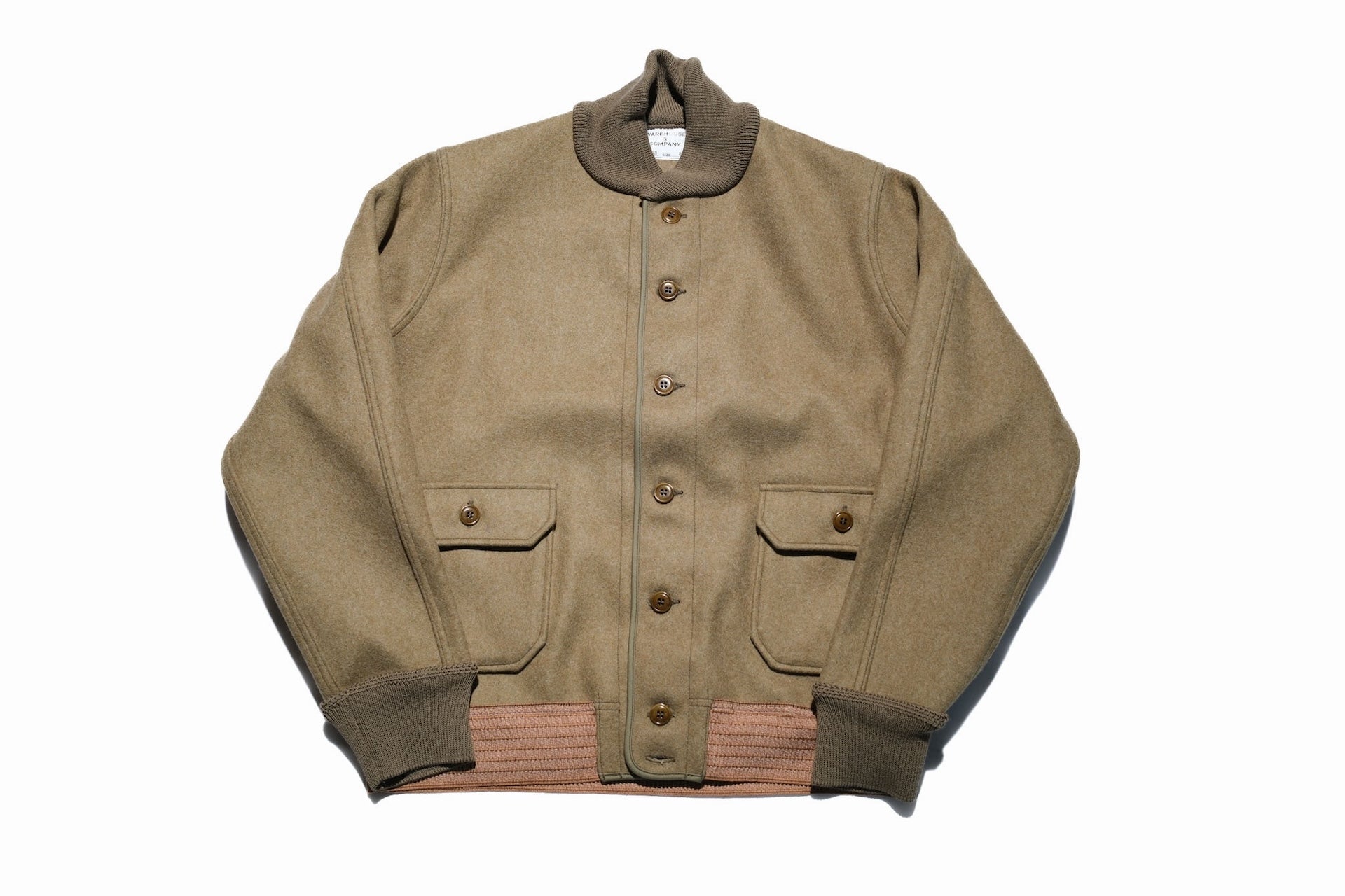 Warehouse Co "Civilian Version" A-1 Melton Wool Jacket (Vintage Olive)