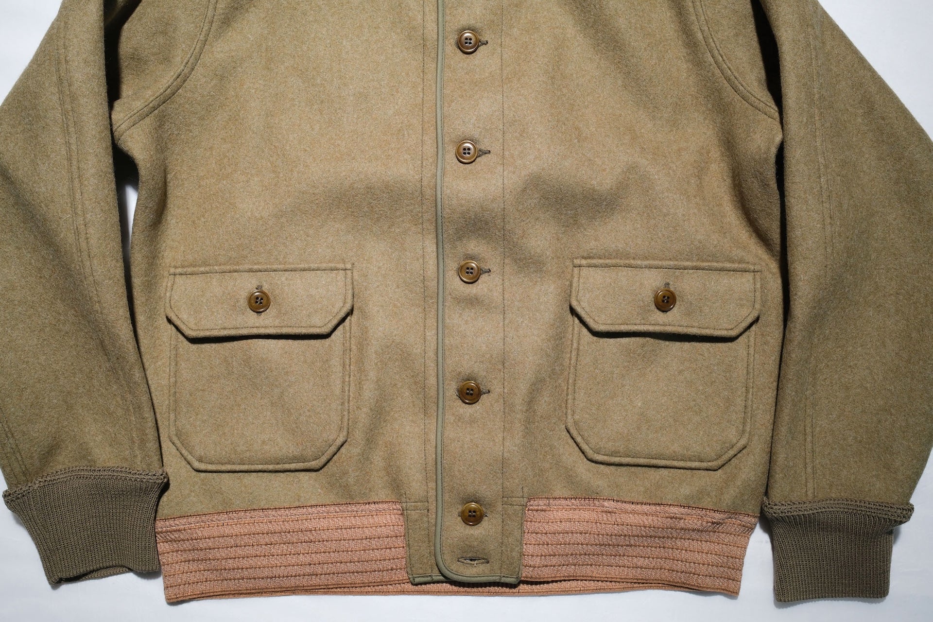 Warehouse Co "Civilian Version" A-1 Melton Wool Jacket (Vintage Olive)