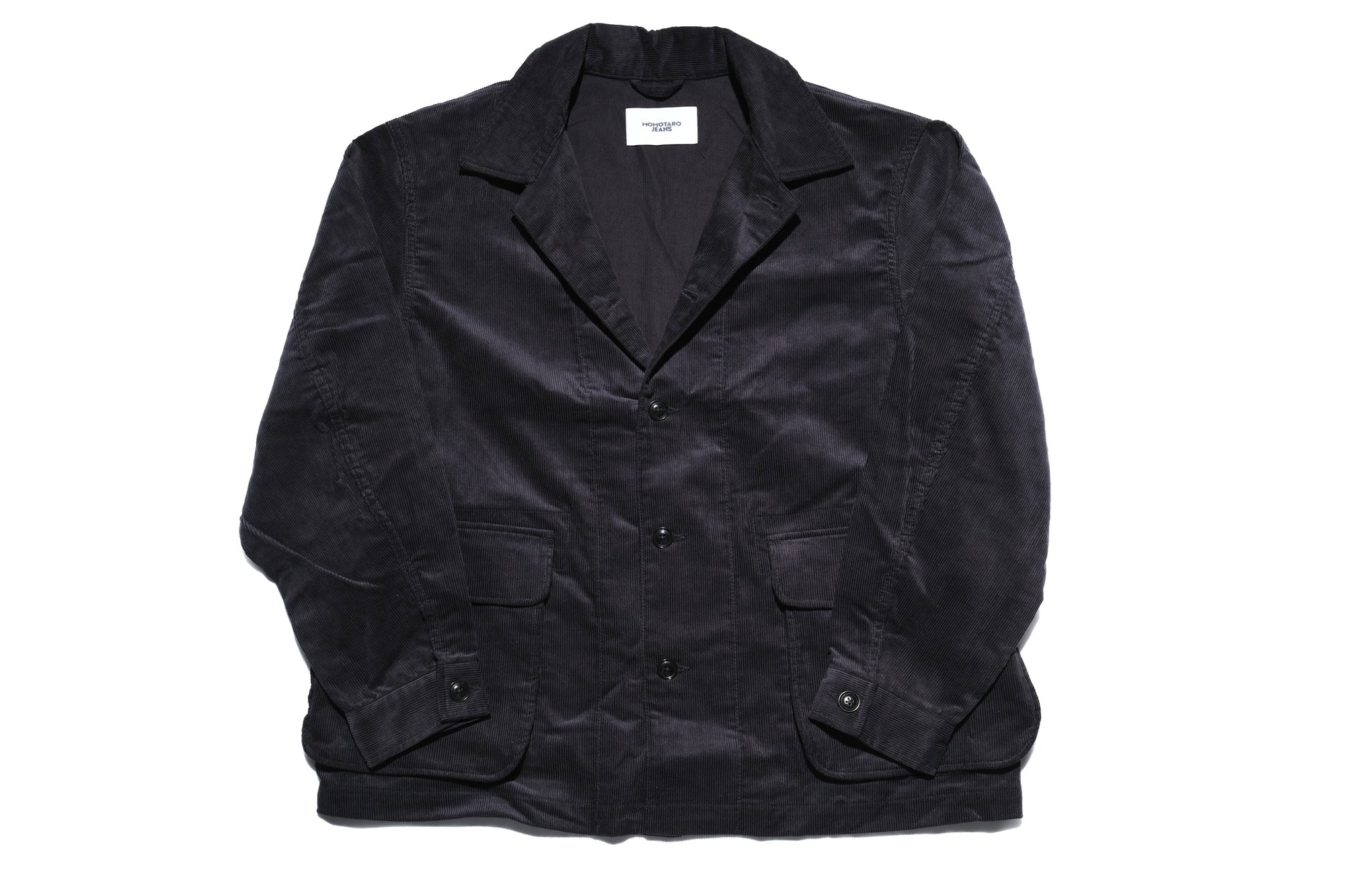 MOMOTARO JEANS 13-Wales Corduroy Work Jacket (Black)