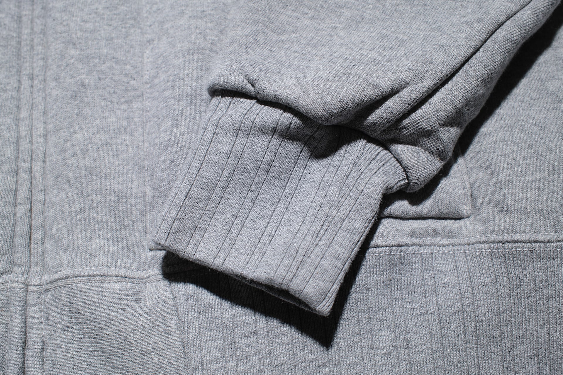 The Flat Head 11oz "Snowflake" Loopwheeled Zip-Up Sweatshirt (Grey)