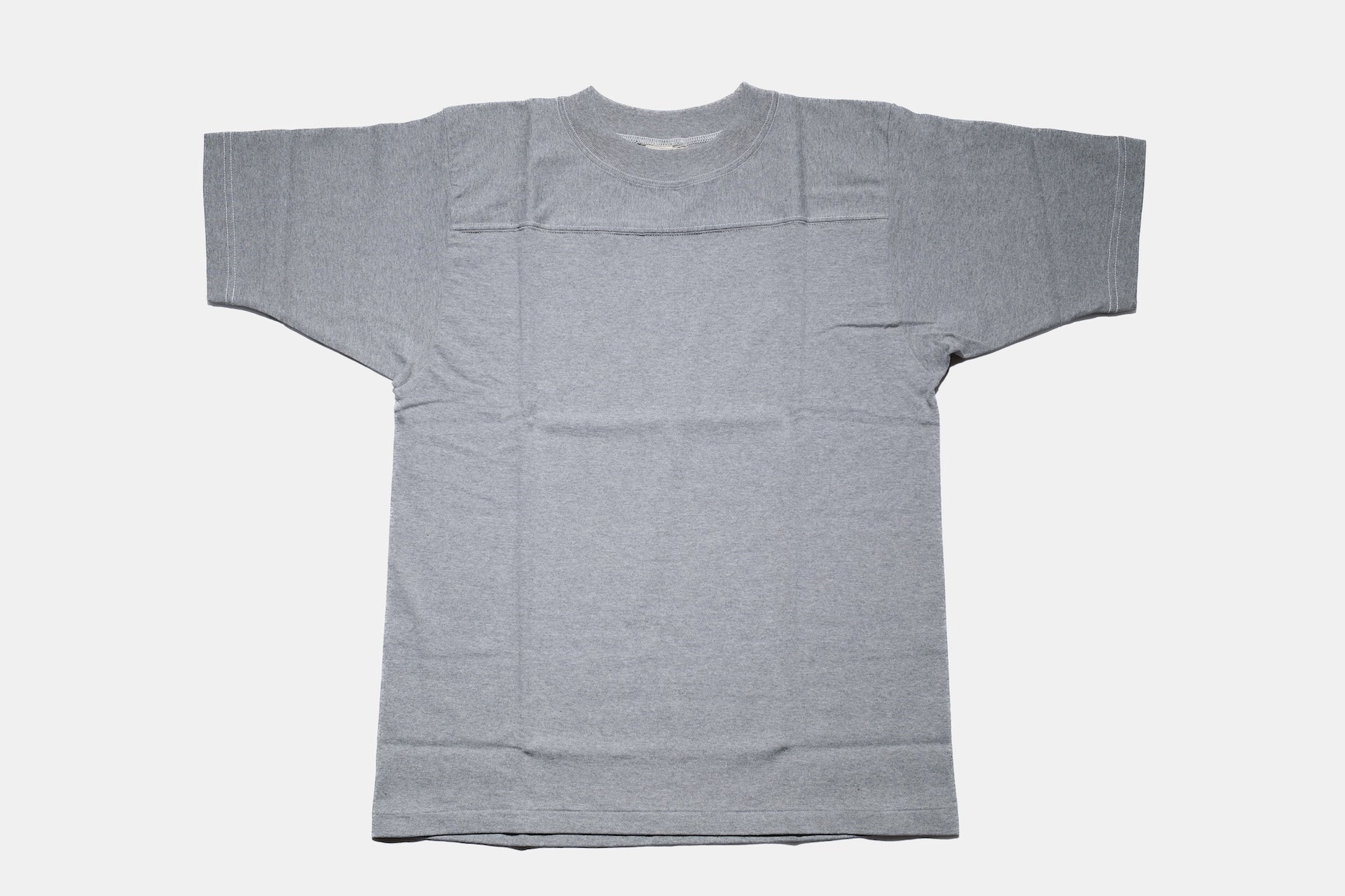 Denime X Warehouse Co. 7oz Loopwheeled Football Tee (Heather Grey)