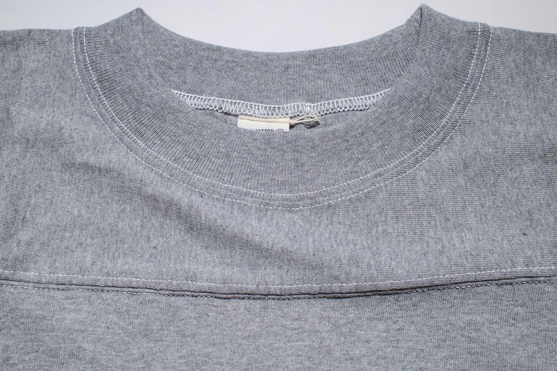 Denime X Warehouse Co. 7oz Loopwheeled Football Tee (Heather Grey)