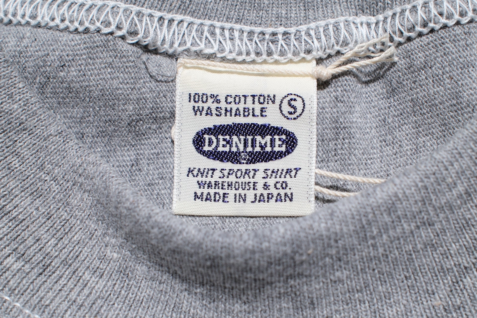 Denime X Warehouse Co. 7oz Loopwheeled Football Tee (Heather Grey)