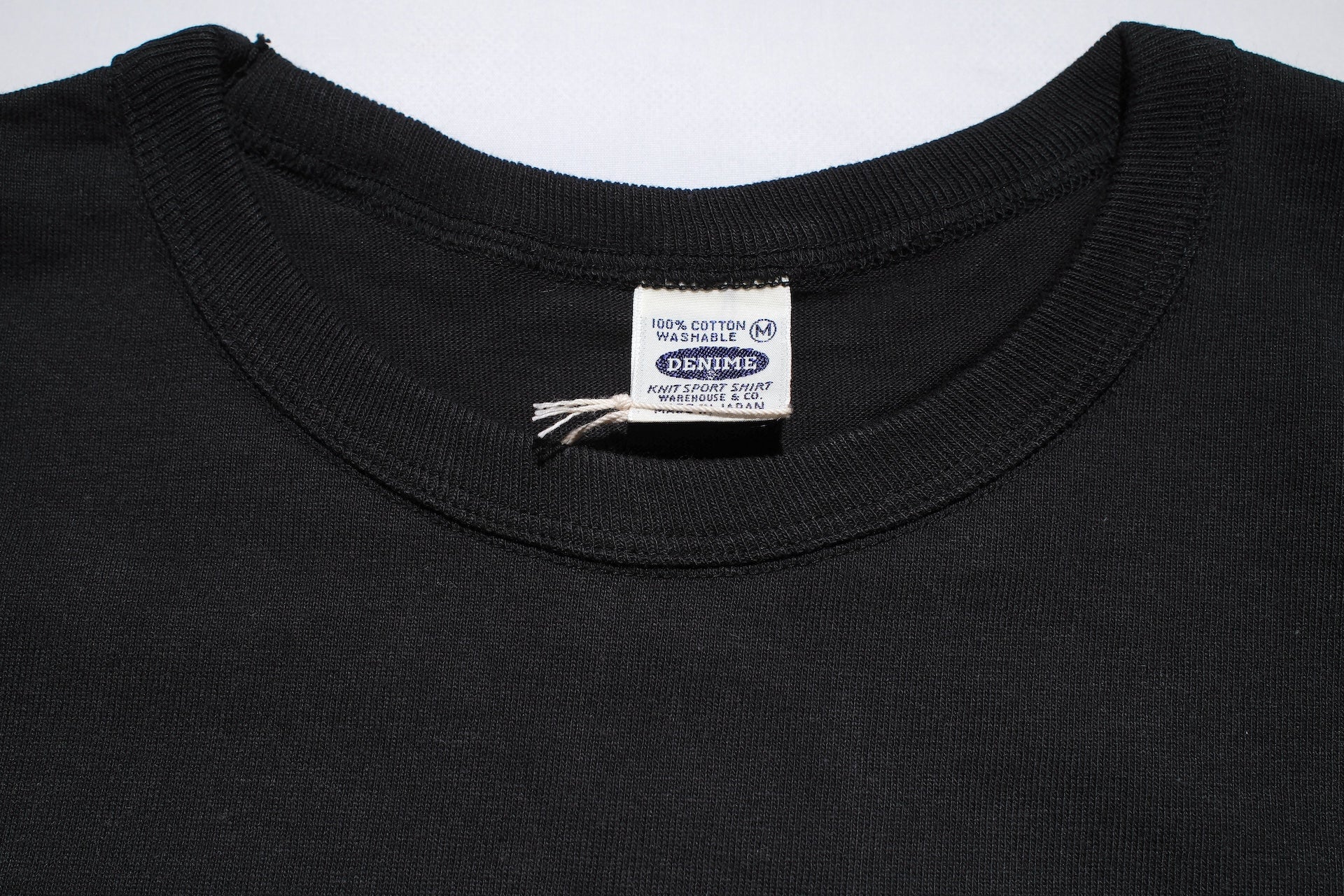 Denime X Warehouse Co. 7oz Loopwheeled Plain Tee (Black)