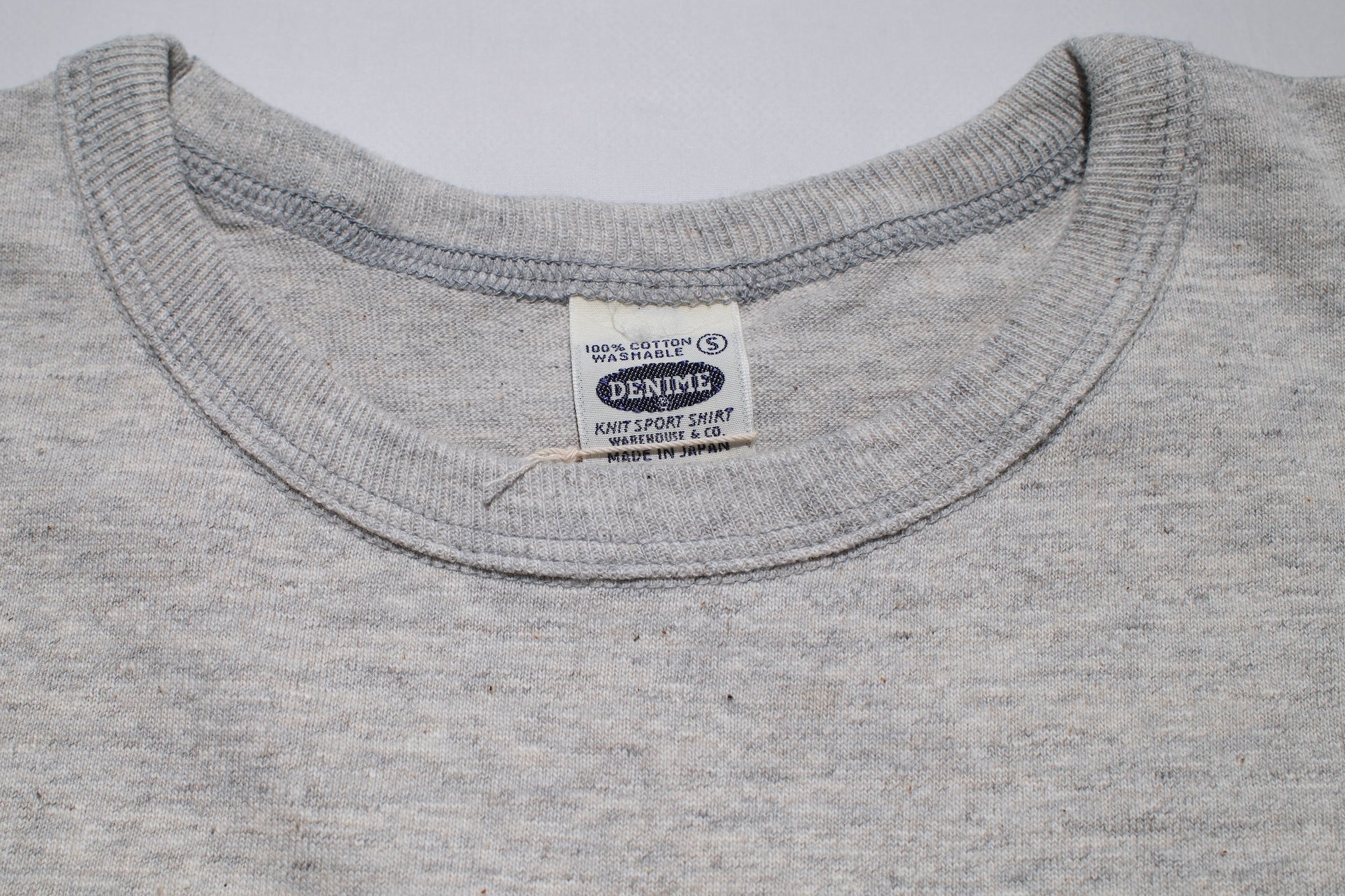 Denime X Warehouse Co. 7oz Loopwheeled Plain Tee (Heather Grey)