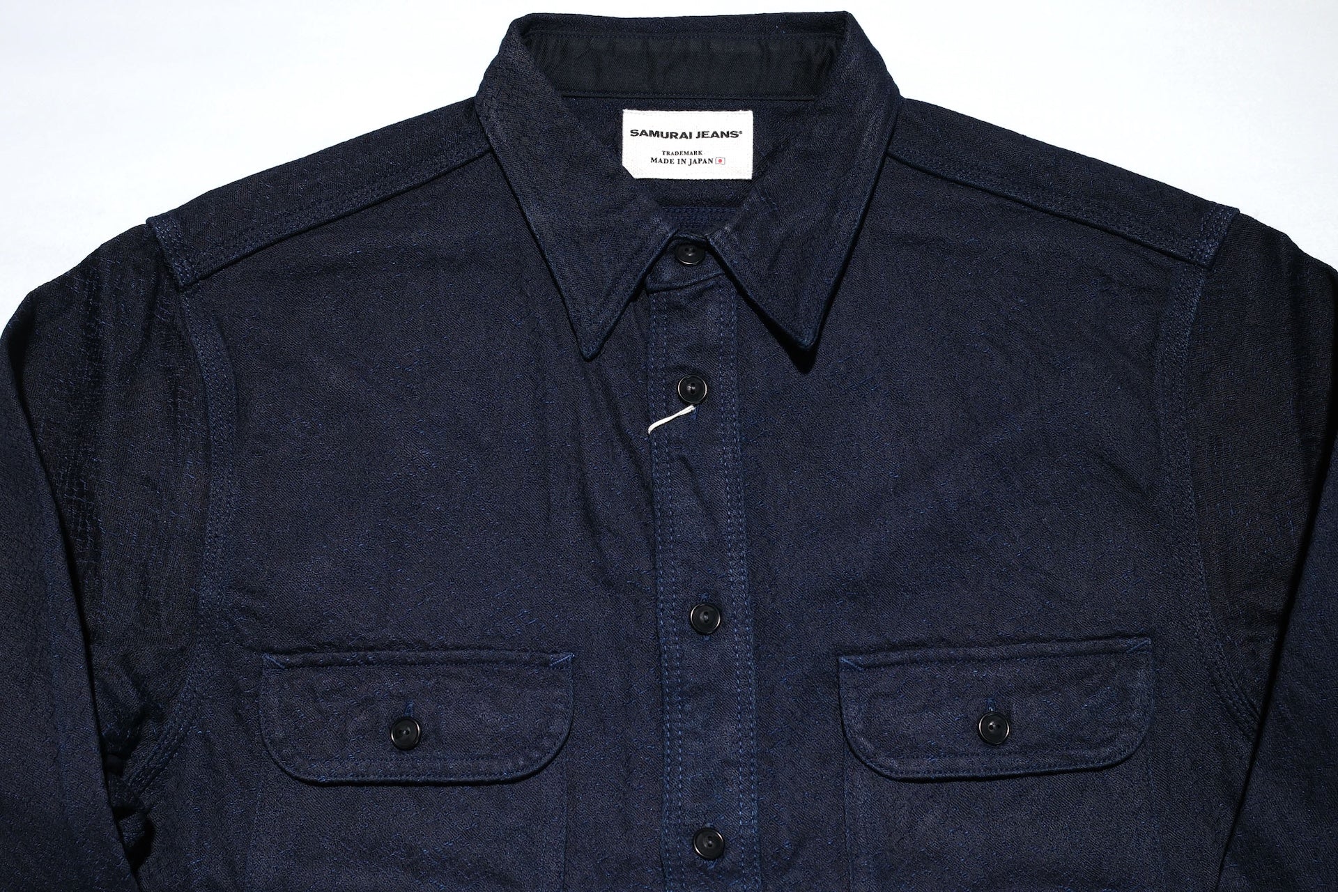 Samurai Indigo Dyed "Year of the Snake" Jacquard Workshirt (Oversea Edition)