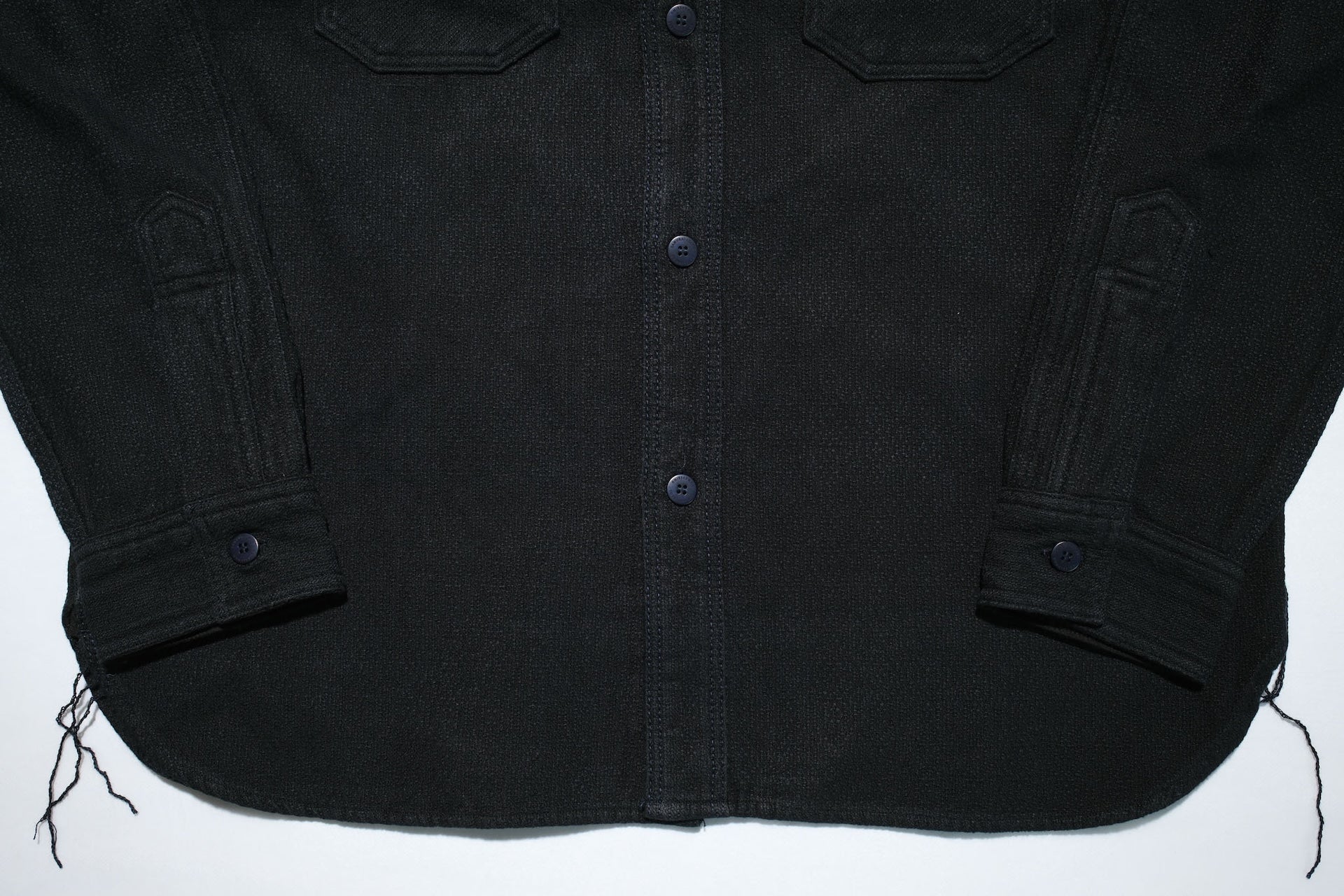 Samurai “Ultimate Black” Sashiko Flannel Workshirt (Oversea Edition)