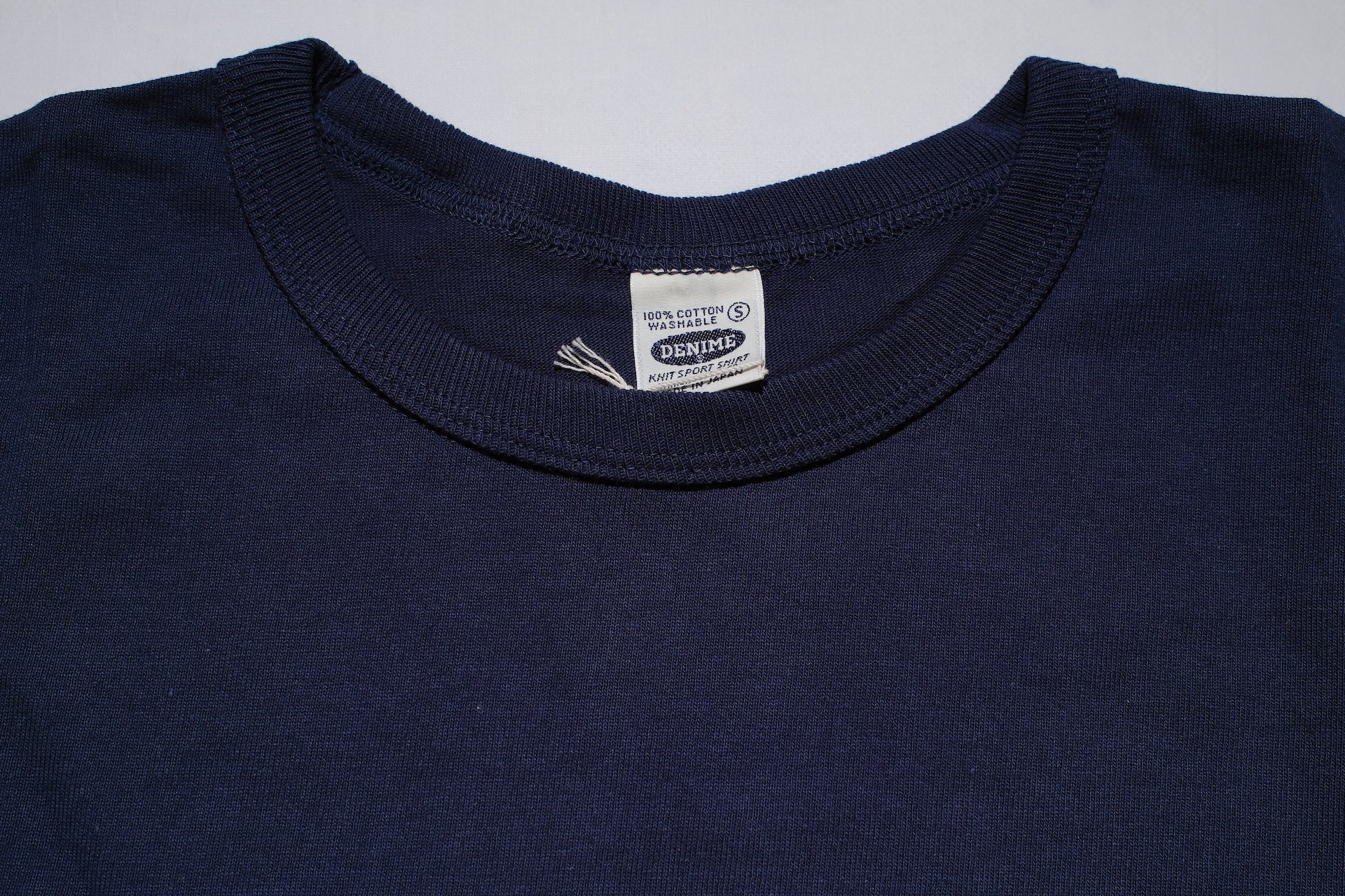 Denime X Warehouse Co. 7oz Loopwheeled Plain Tee (Ink Navy)