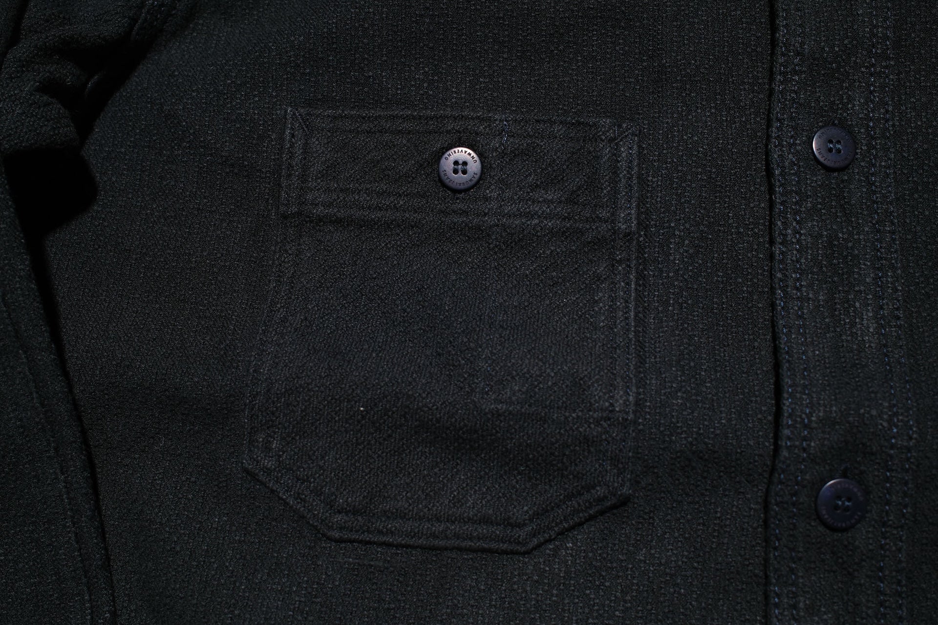 Samurai “Ultimate Black” Sashiko Flannel Workshirt (Oversea Edition)