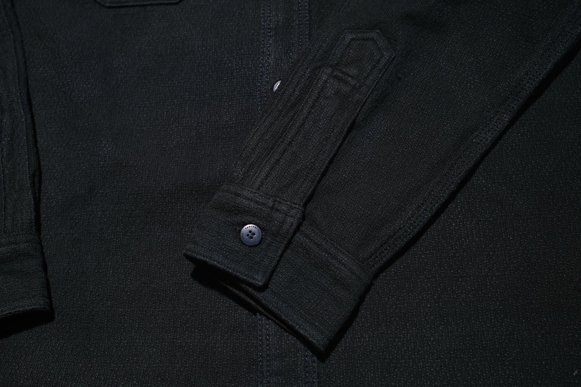 Samurai “Ultimate Black” Sashiko Flannel Workshirt (Oversea Edition)