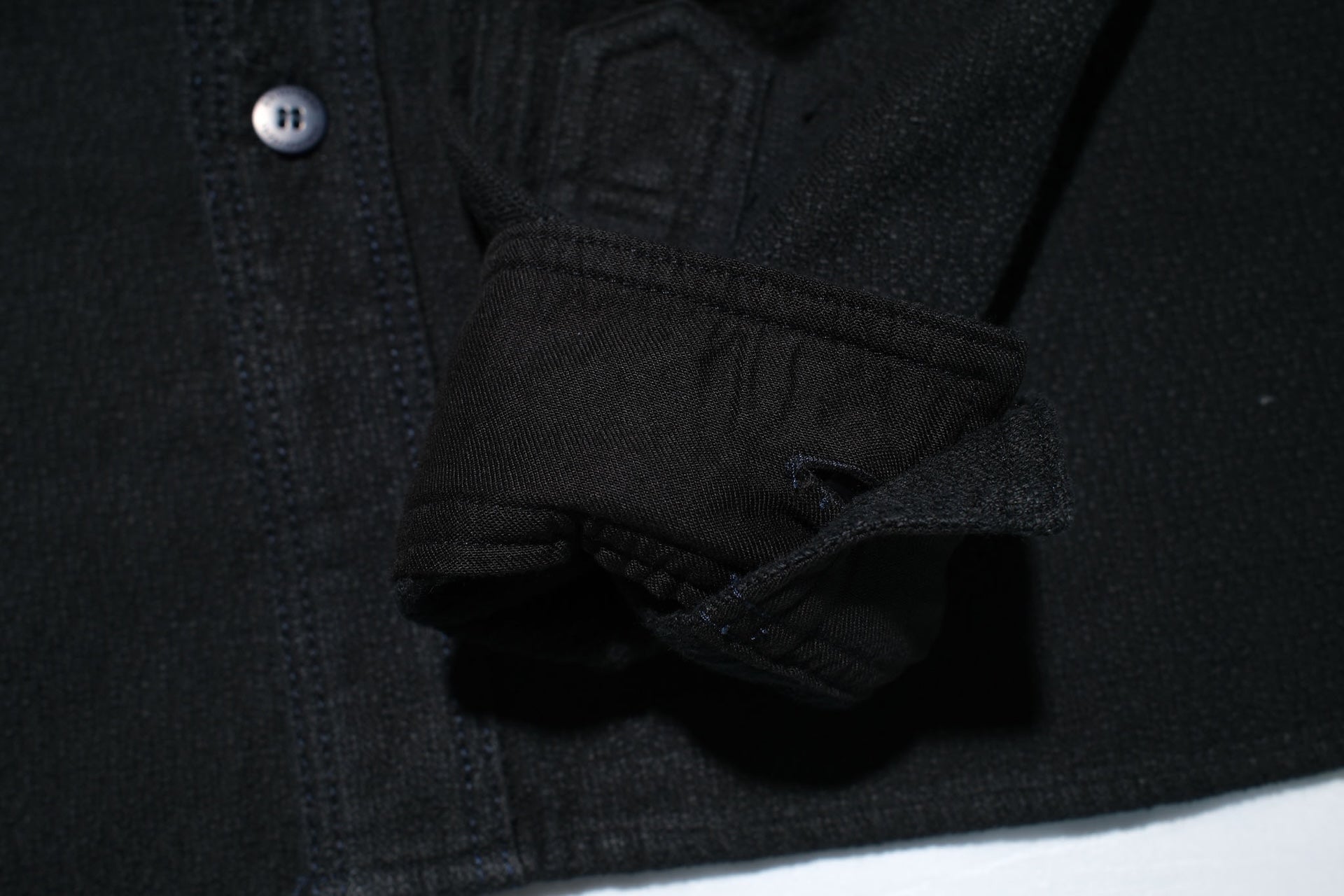 Samurai “Ultimate Black” Sashiko Flannel Workshirt (Oversea Edition)