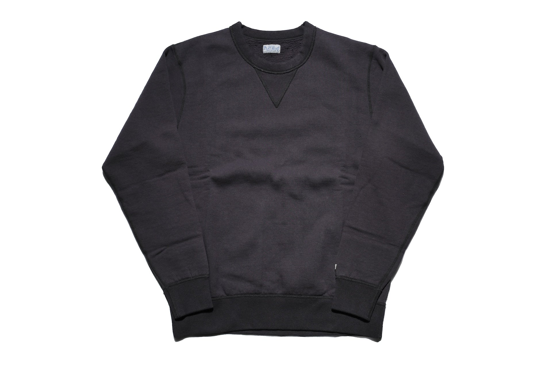 The Flat Head 11oz  Loopwheeled Sweatshirt (Pure Black)