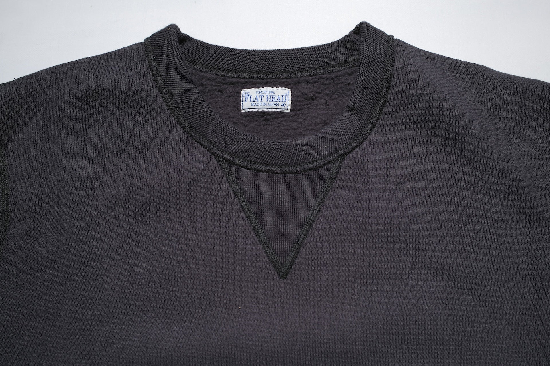 The Flat Head 11oz  Loopwheeled Sweatshirt (Pure Black)