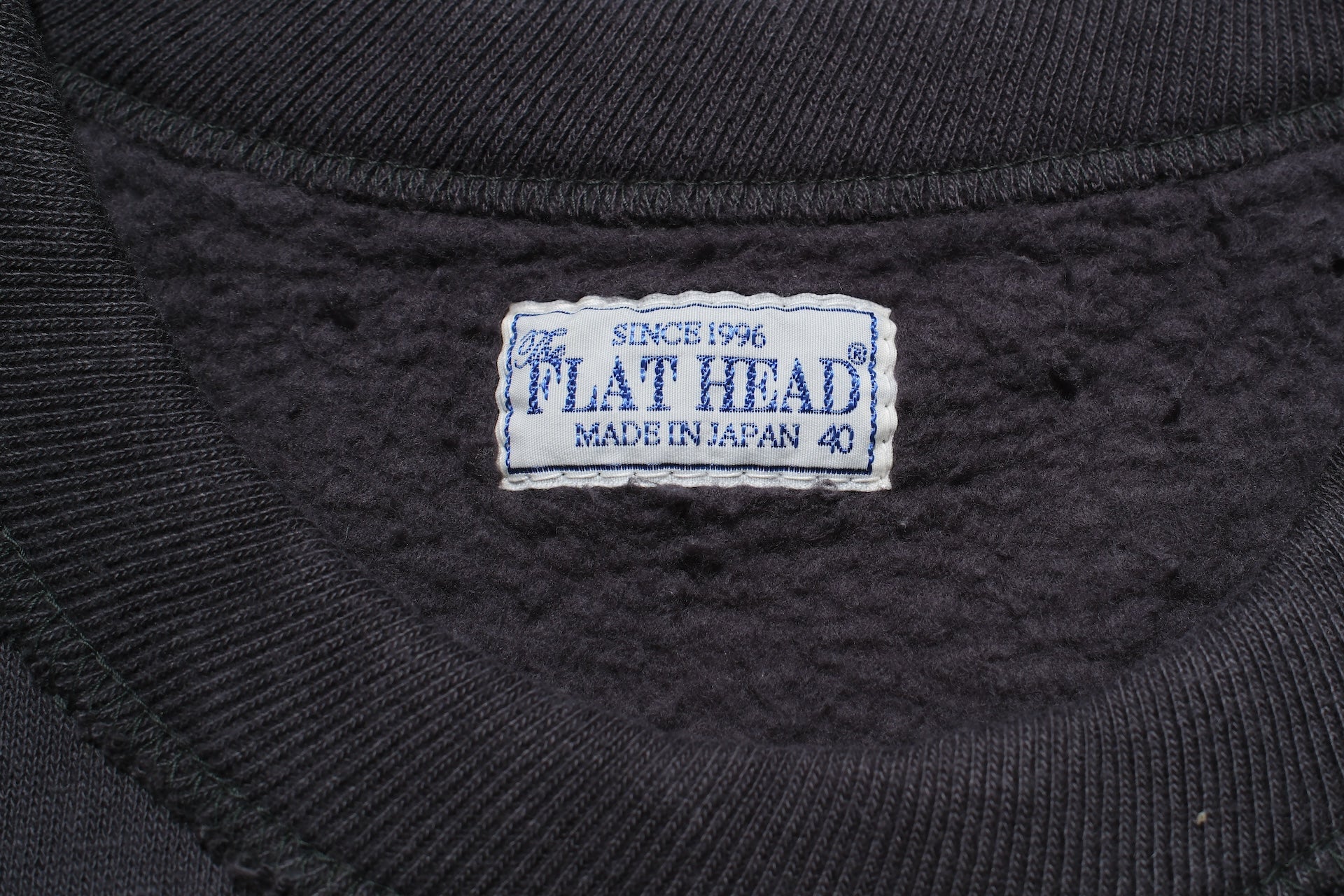 The Flat Head 11oz  Loopwheeled Sweatshirt (Pure Black)