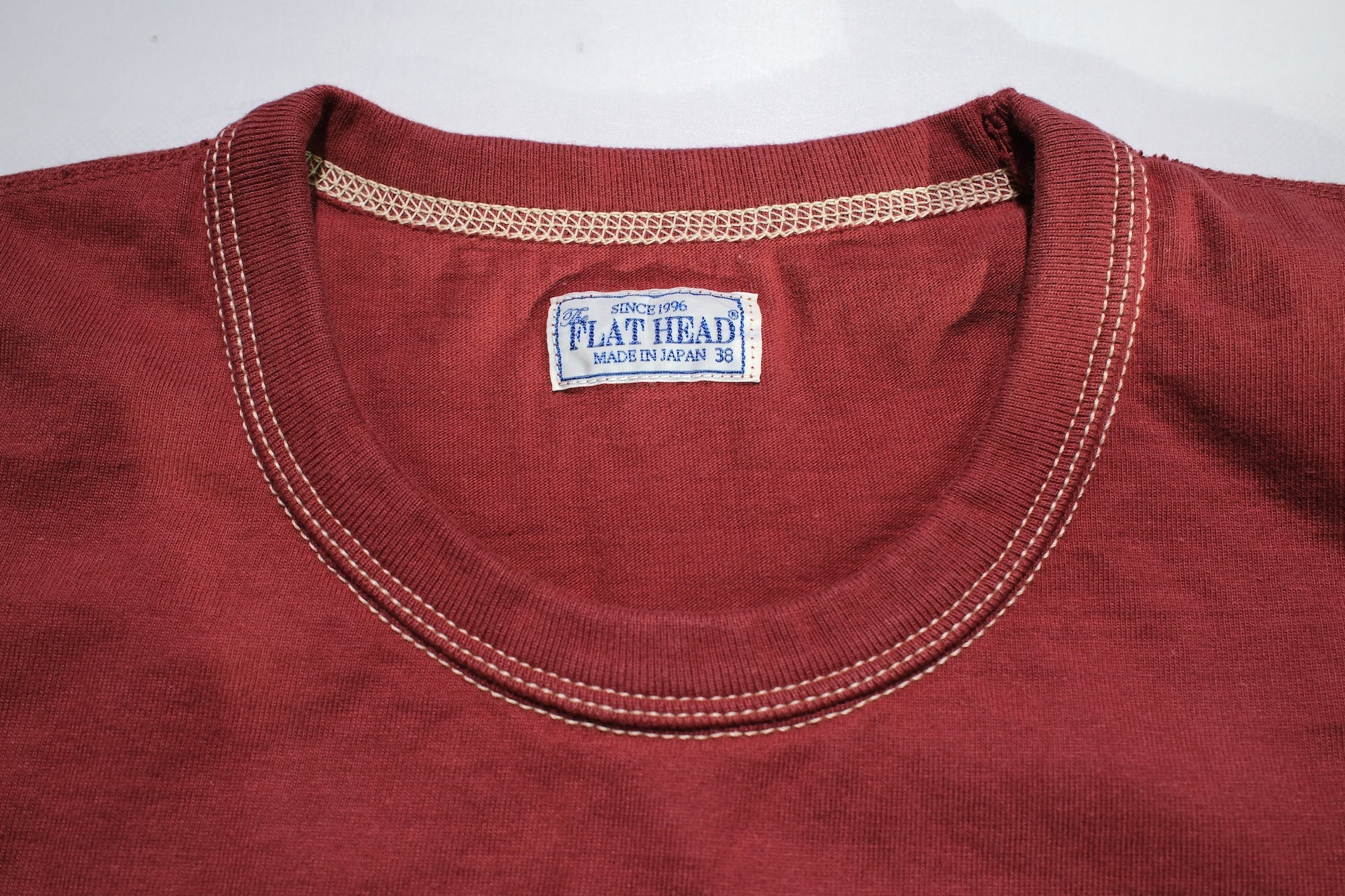 The Flat Head 9oz Loopwheel L/S Plain Tee (Burgundy)