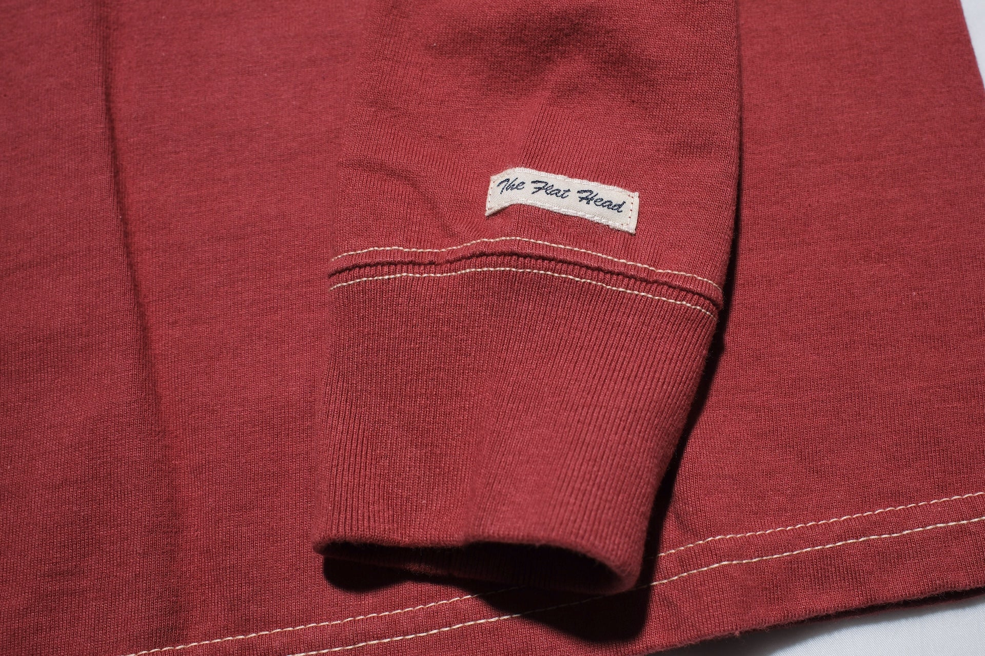 The Flat Head 9oz Loopwheel L/S Plain Tee (Burgundy)