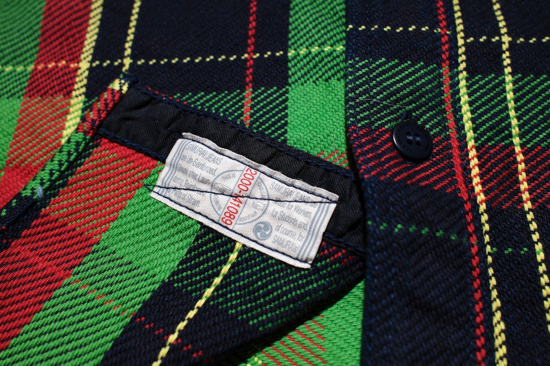 Samurai Indigo Dyed Heavyweight Flannel Workshirt (Lumberjack Green)