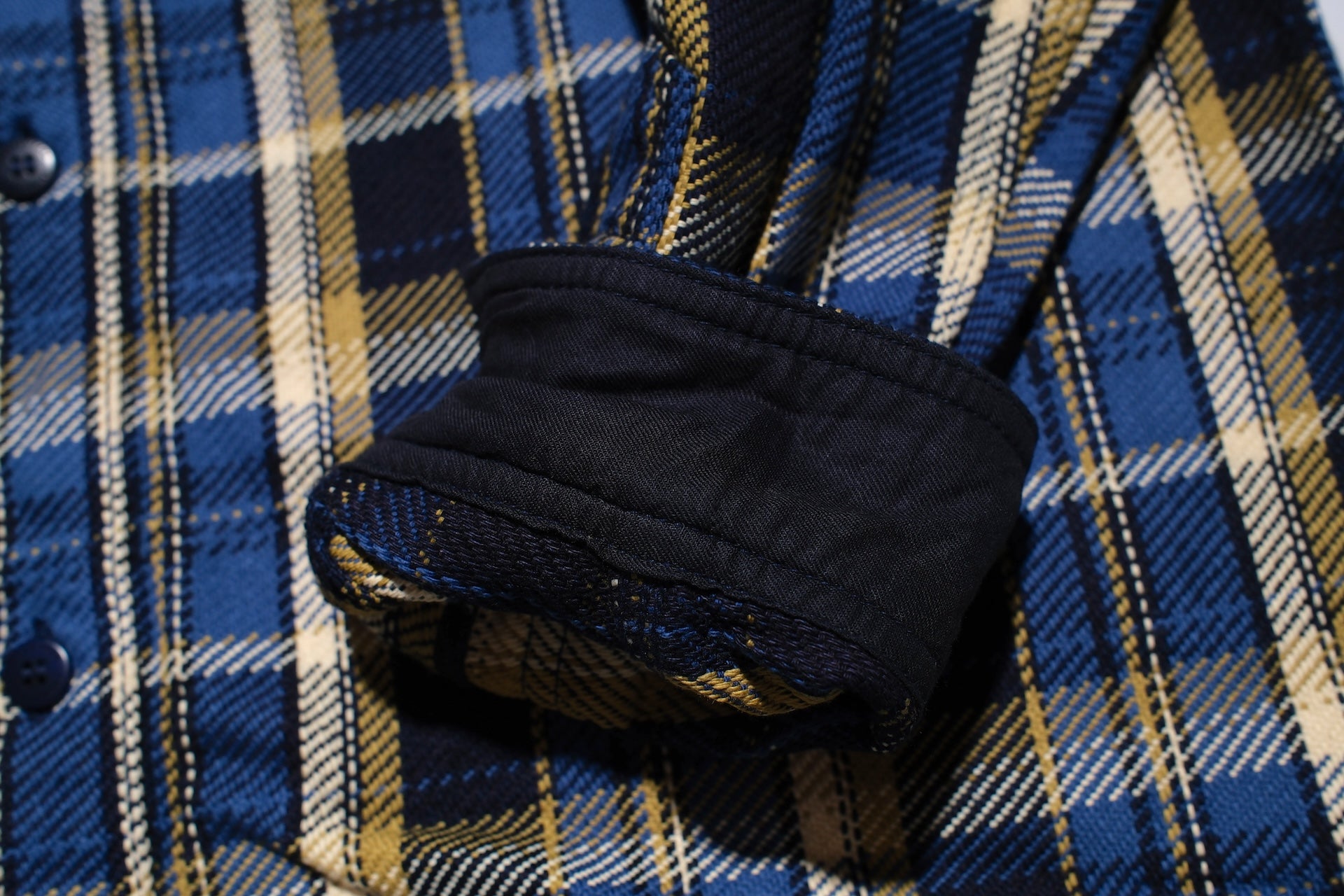 Samurai Indigo Dyed Heavyweight Flannel Workshirt (Ocean Blue)