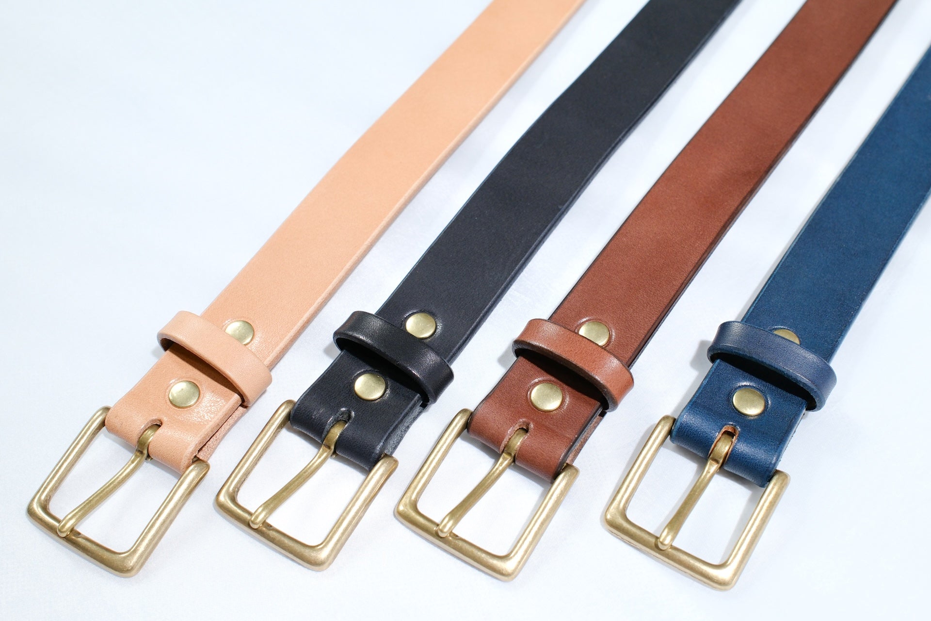 MOMOTARO JEANS “Benz Cowhide” Narrow Belt (Natural Tan)