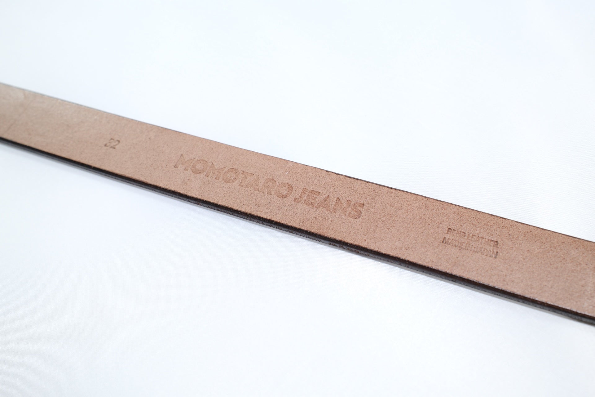 MOMOTARO JEANS “Benz Cowhide” Narrow Belt (Brown Teacore)