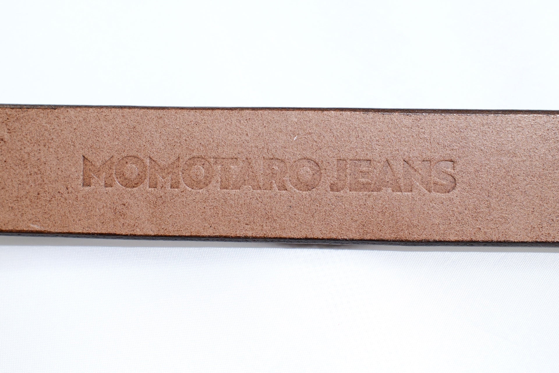 MOMOTARO JEANS “Benz Cowhide” Narrow Belt (Brown Teacore)