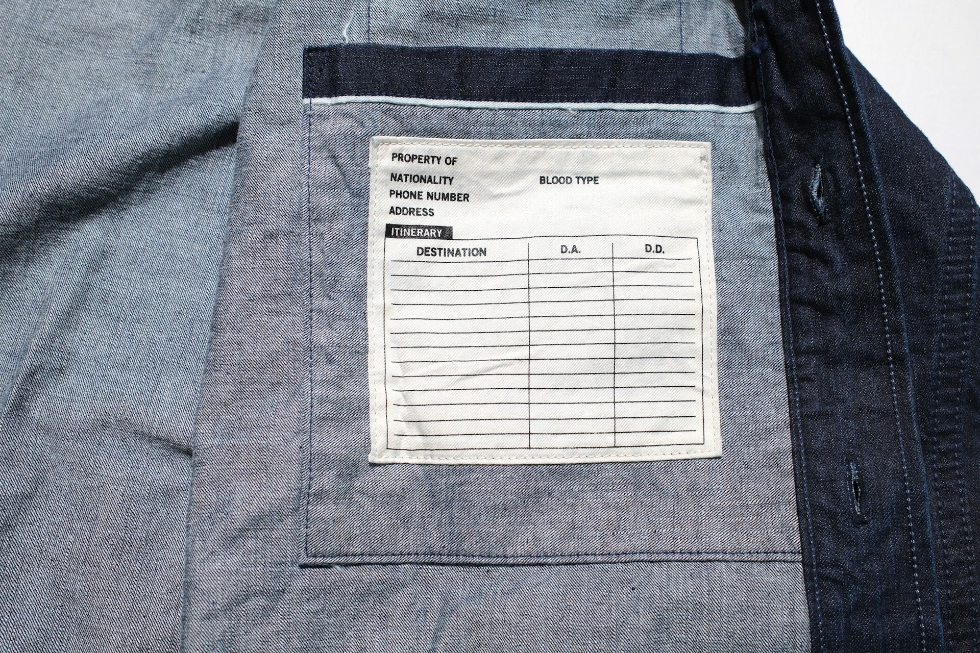 UES 9.5oz Indigo Dyed Selvage Denim Travelling Shirt