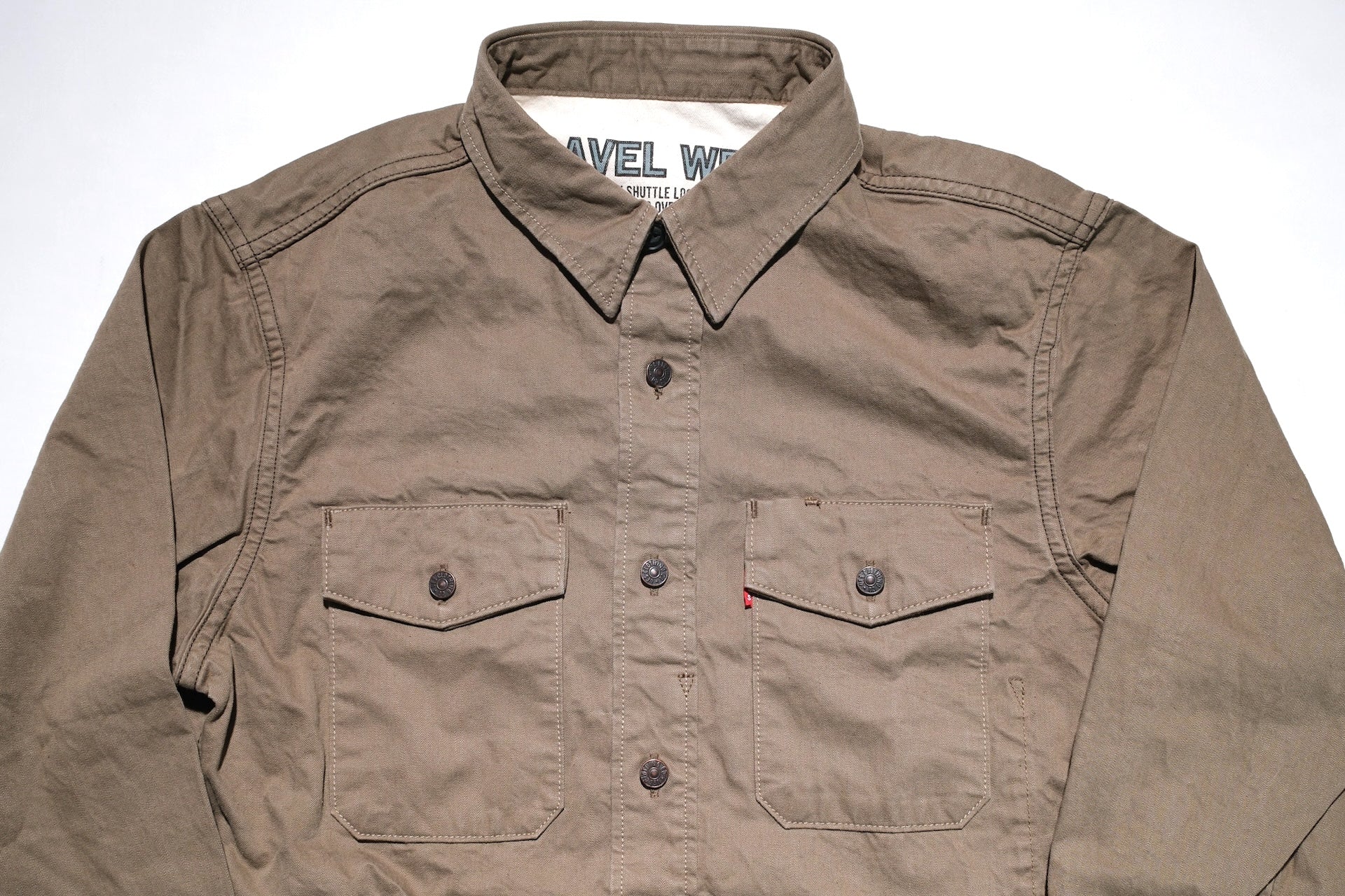 UES 9.5oz Selvage Duck Canvas Travelling Shirt (Vintage Olive)