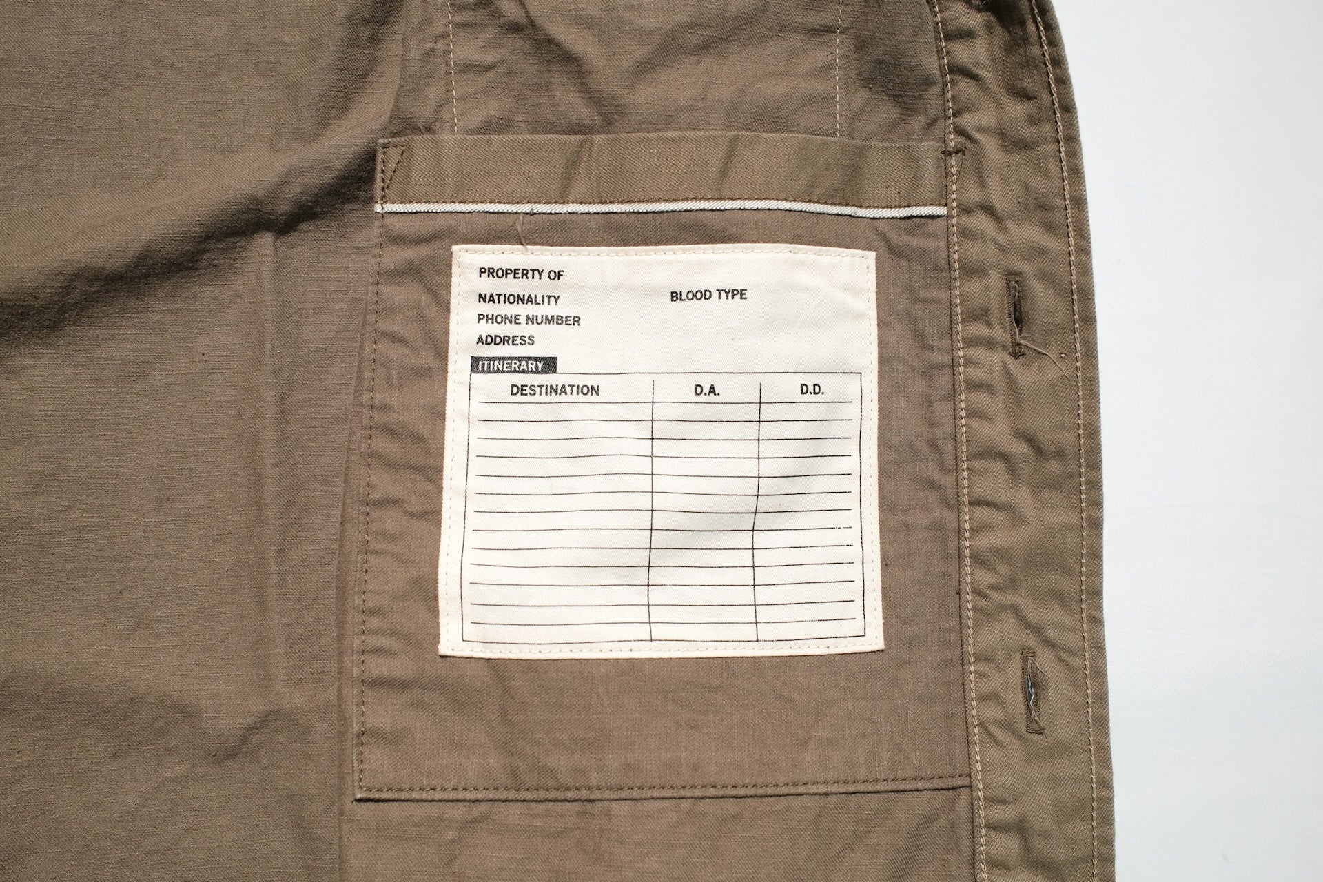 UES 9.5oz Selvage Duck Canvas Travelling Shirt (Vintage Olive)