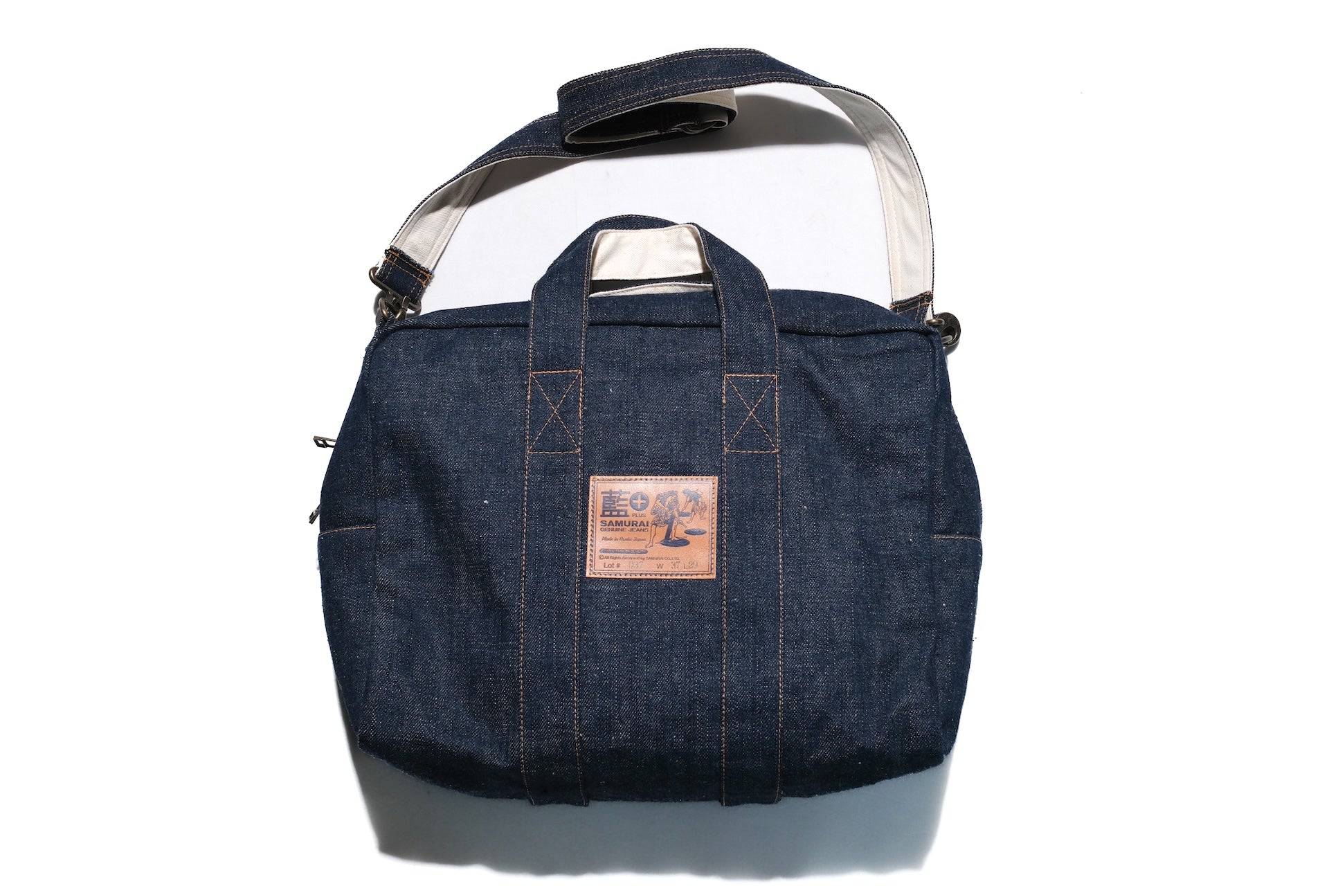 Samurai "Boston" 18oz Natural Indigo Two-Way Denim Bag