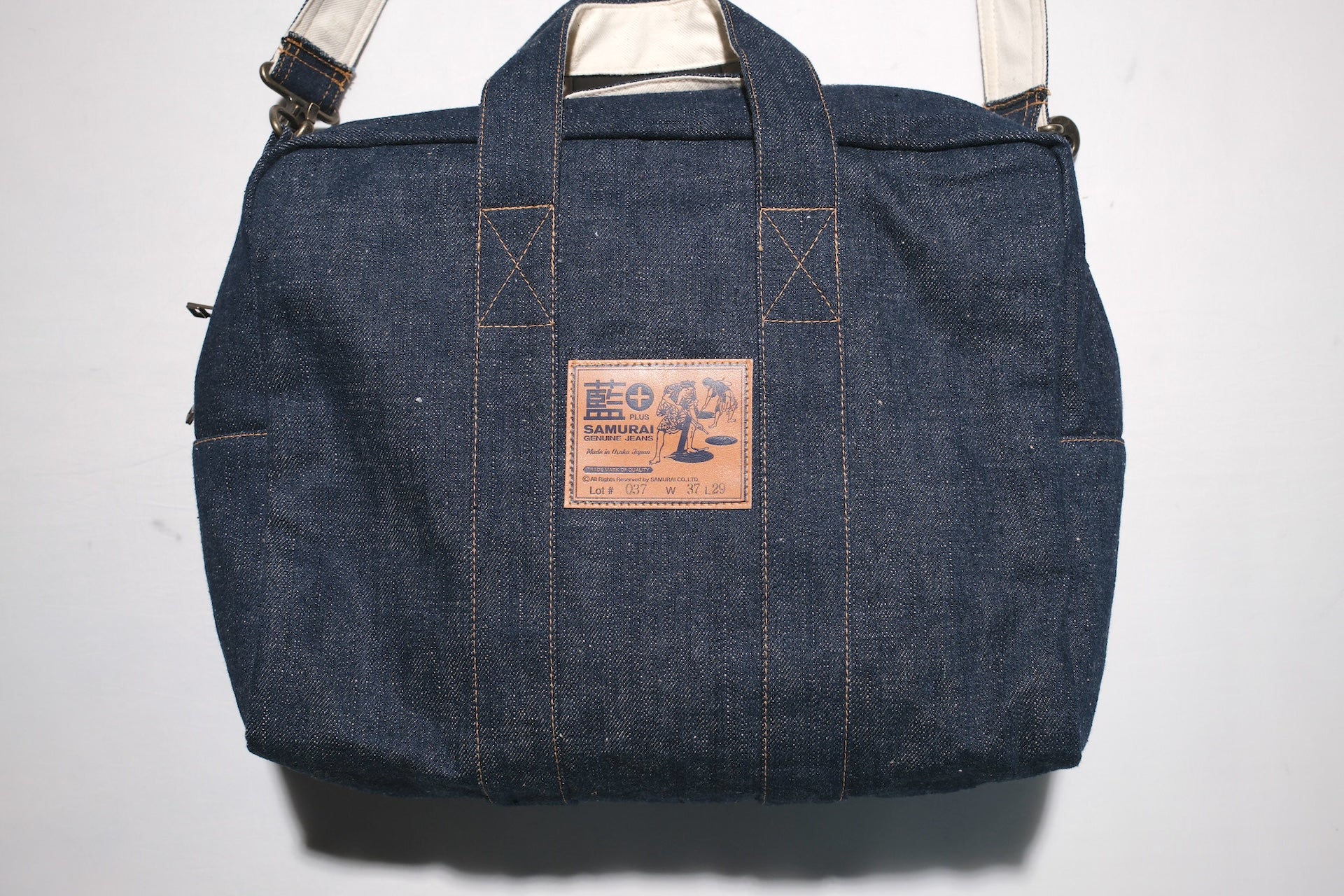 Samurai "Boston" 18oz Natural Indigo Two-Way Denim Bag