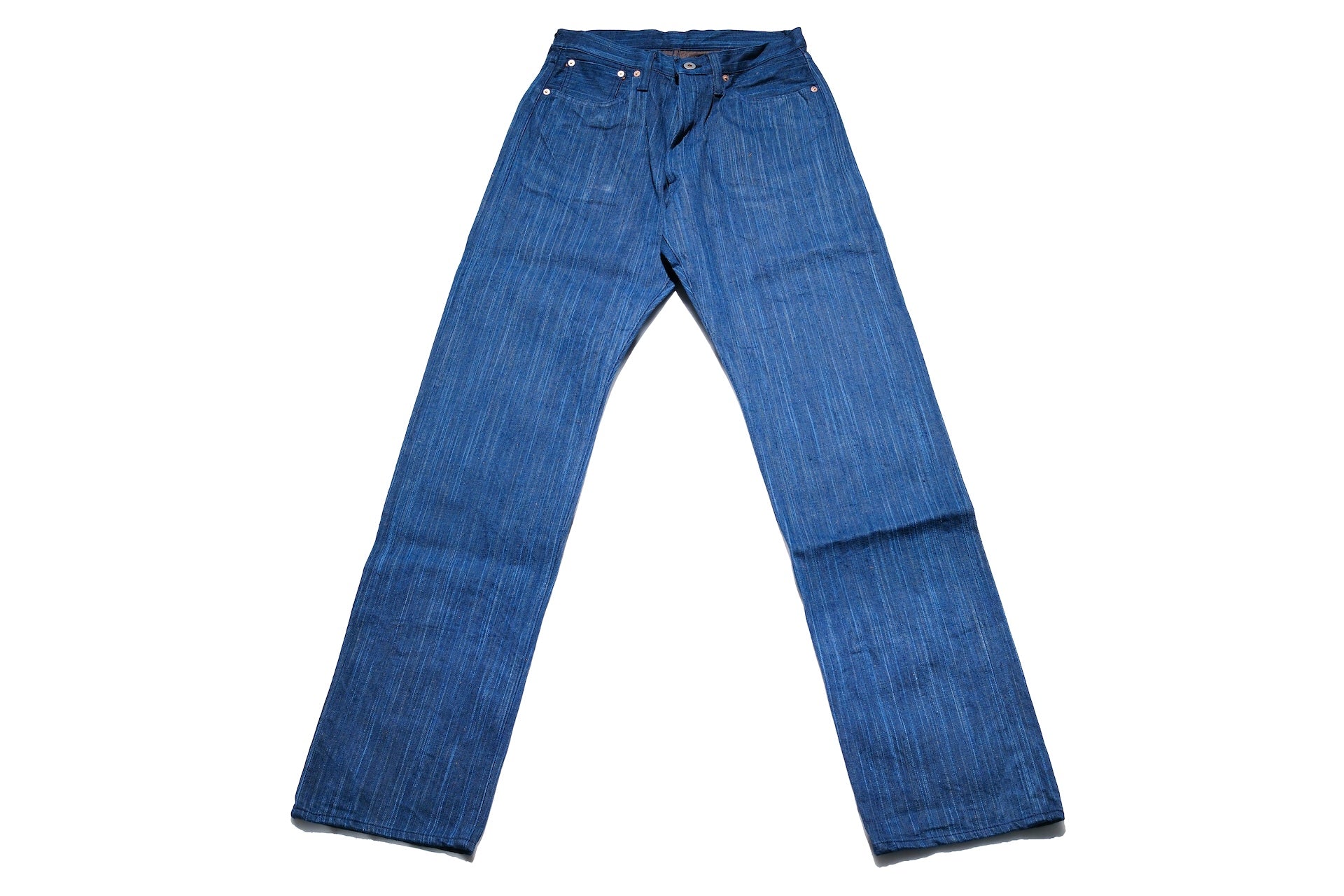 Graph Zero 13oz “Natural Indigo X Kakishibu” Vertical-Slub Denim (Classic Straight fit)