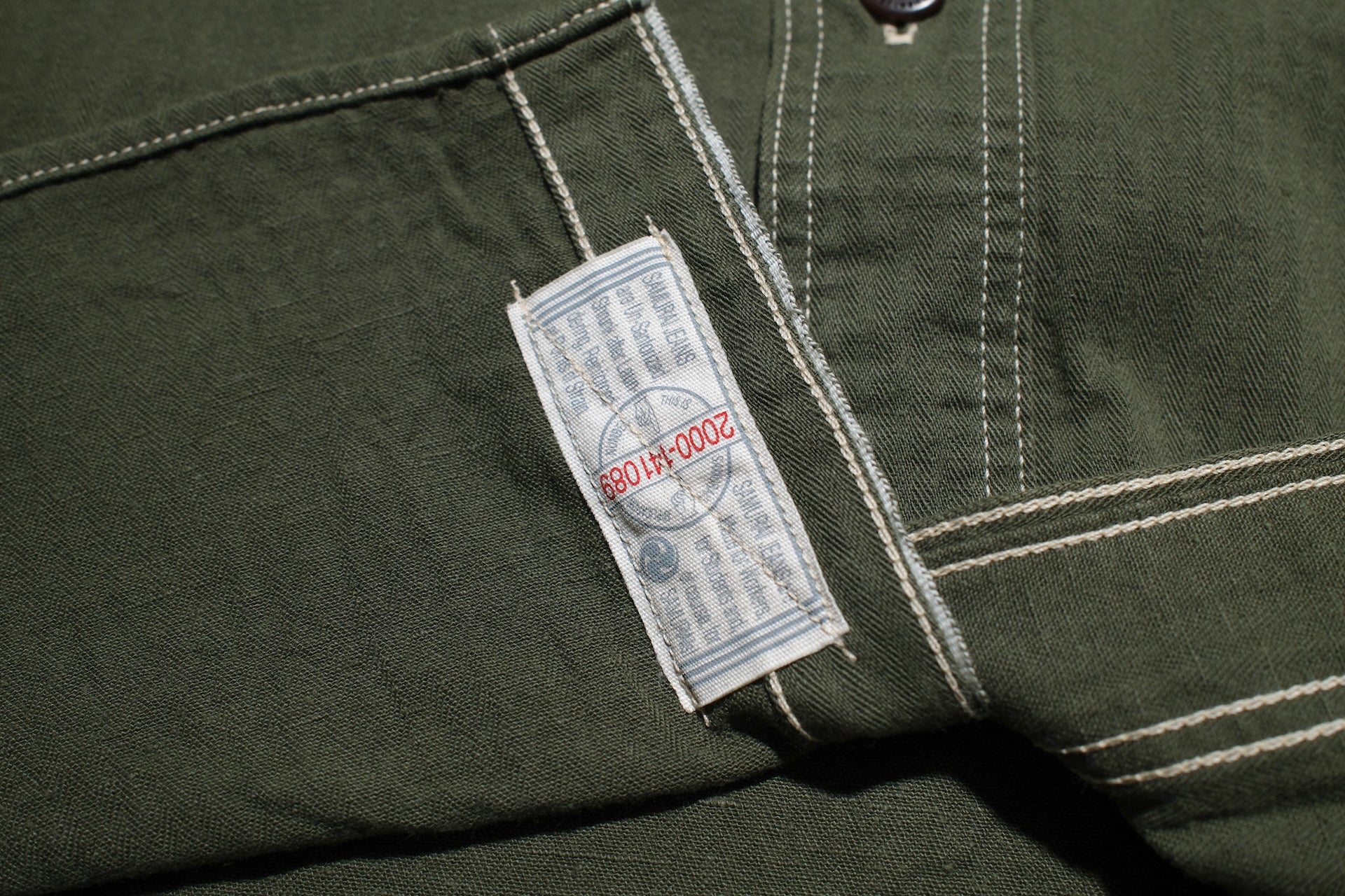 Samurai 6oz Selvage Herringbone Twill Workshirt (Olive)