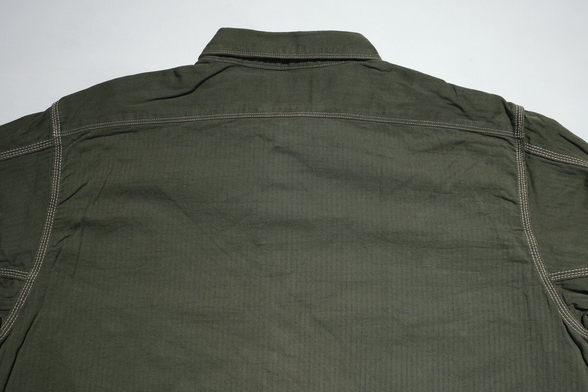 Samurai 6oz Selvage Herringbone Twill Workshirt (Olive)