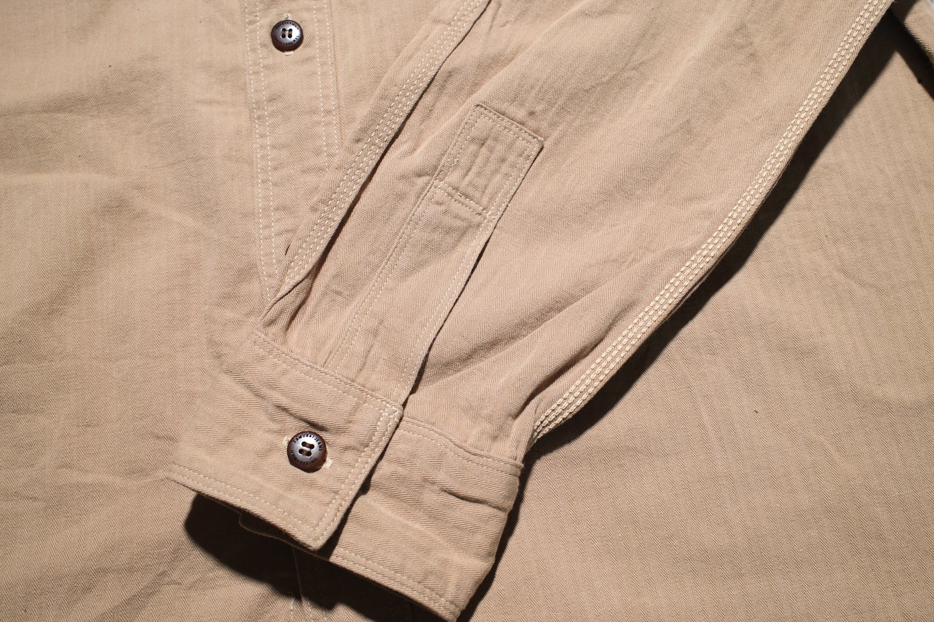 Samurai 6oz Selvage Herringbone Twill Workshirt (Beige)