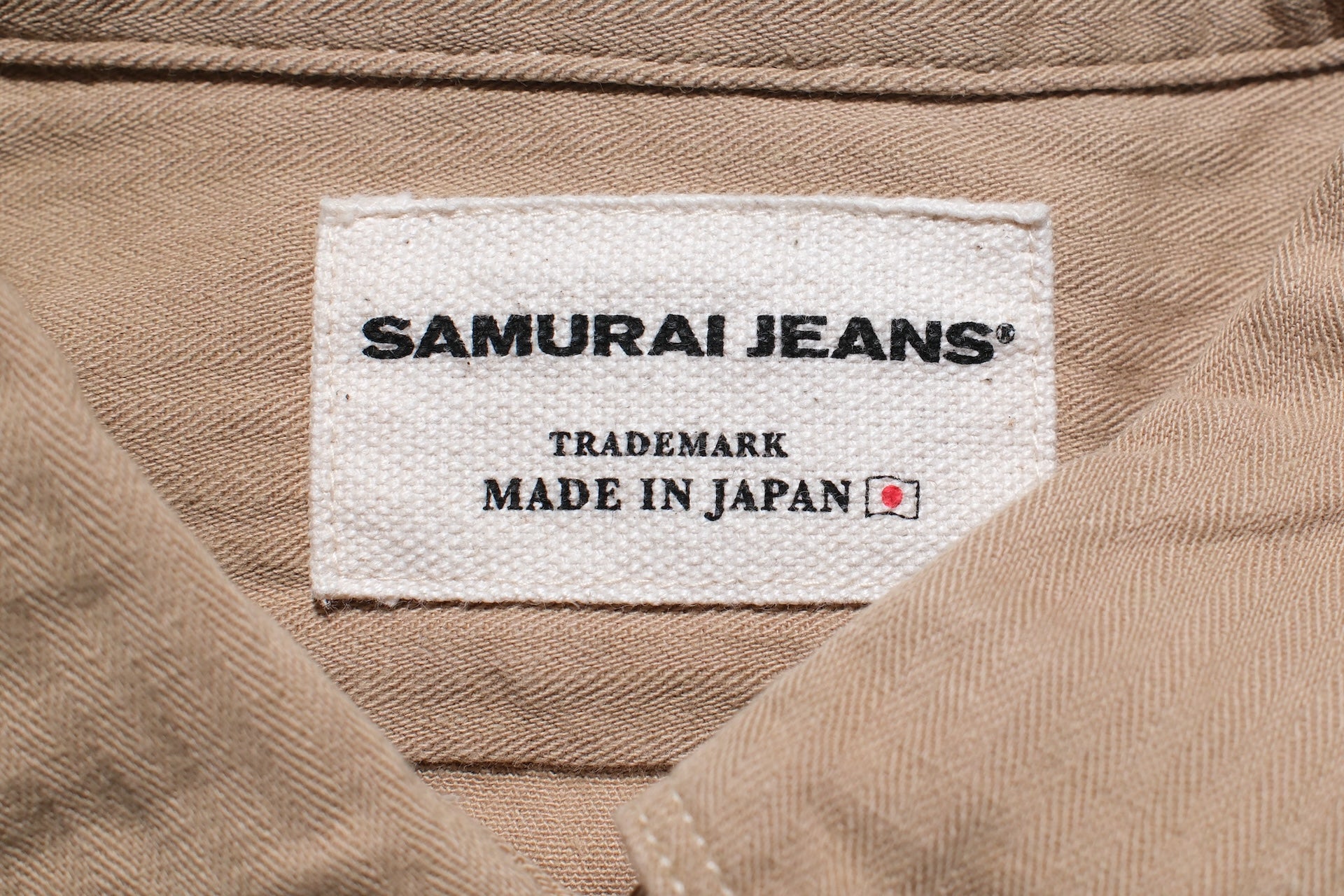 Samurai 6oz Selvage Herringbone Twill Workshirt (Beige)