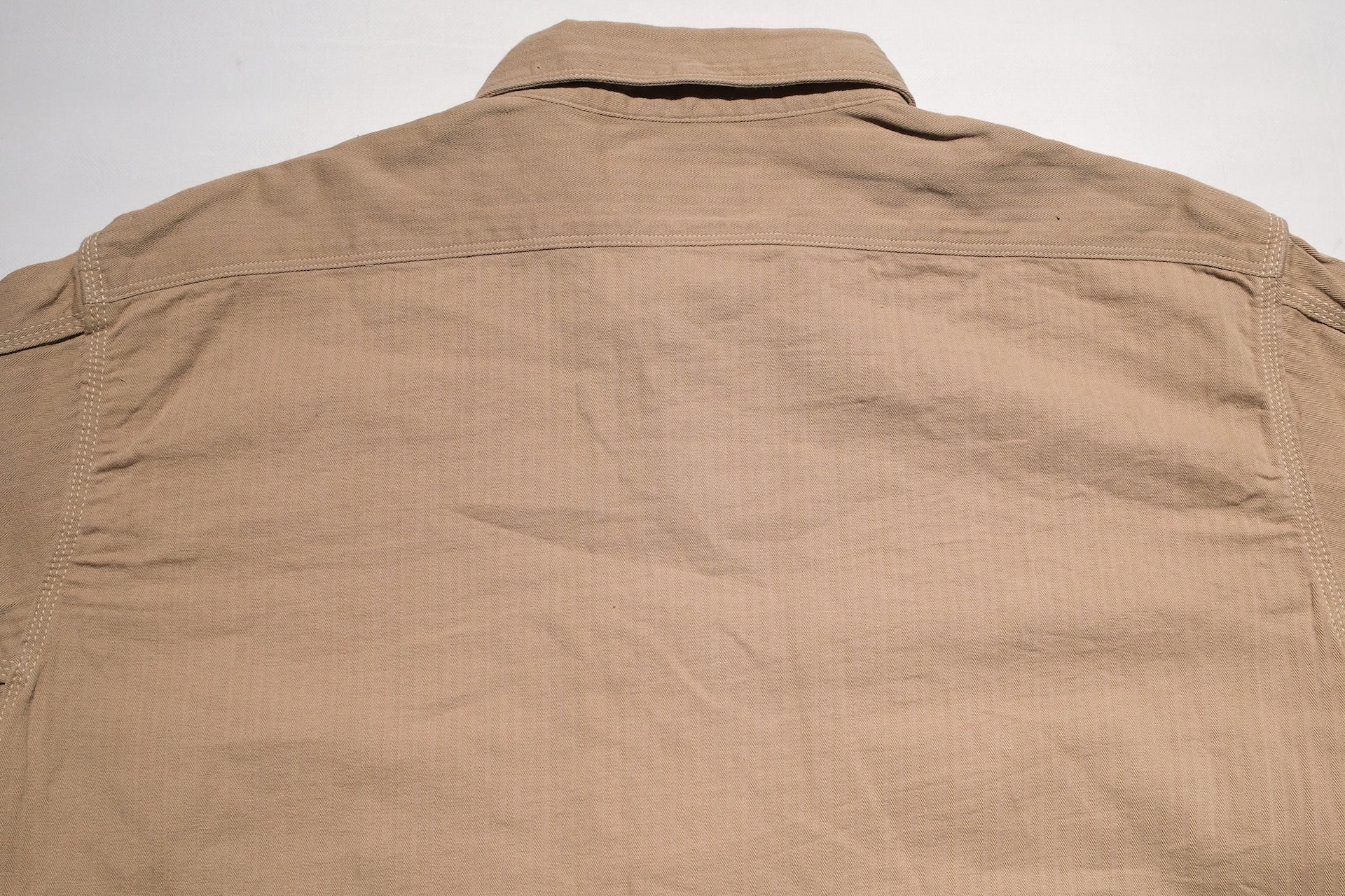 Samurai 6oz Selvage Herringbone Twill Workshirt (Beige)