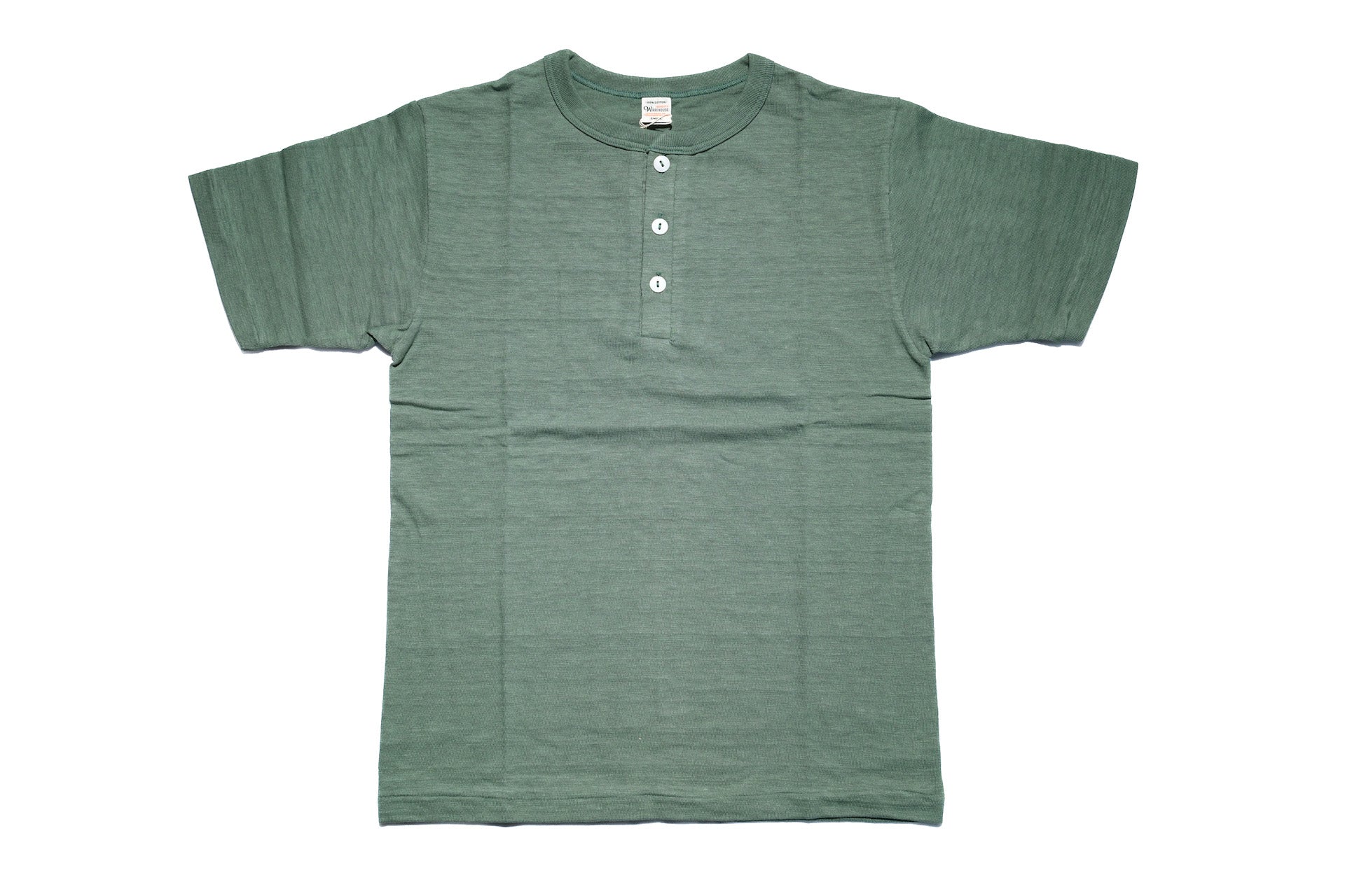 Warehouse 5.5oz "Bamboo Textured" Henley Tee (Mc Green)