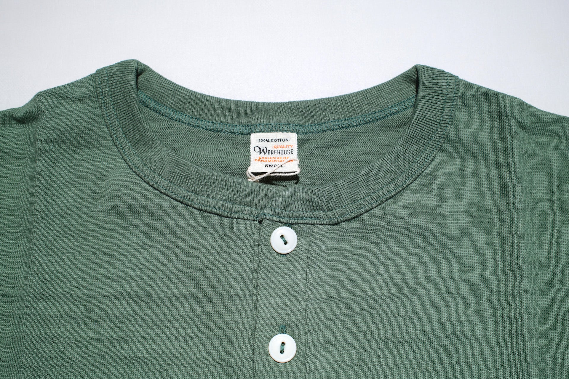 Warehouse 5.5oz "Bamboo Textured" Henley Tee (Mc Green)