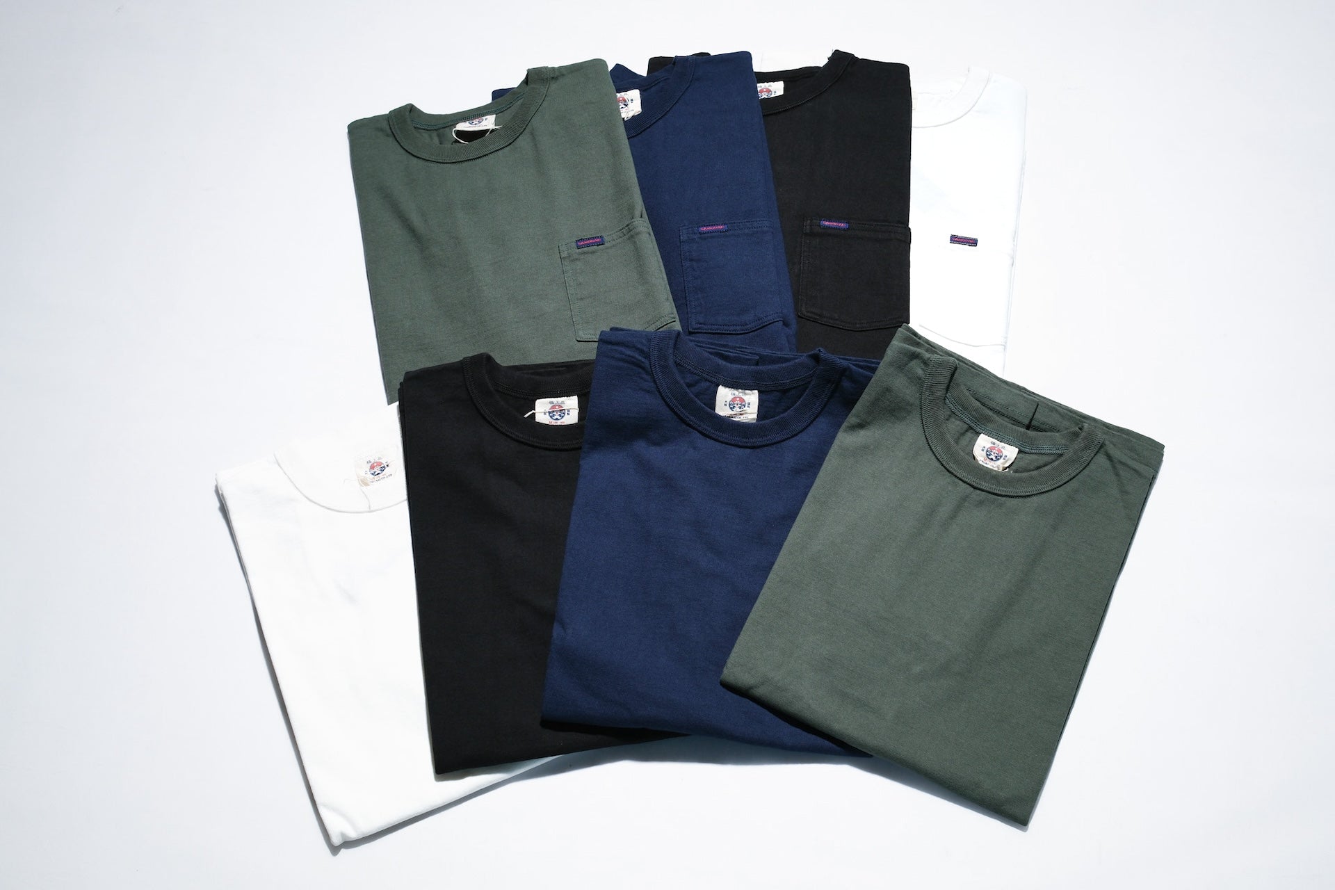 Samurai 8.5oz Loopwheeled "Overseas-Edition" Pocket Tee (Moss Green)