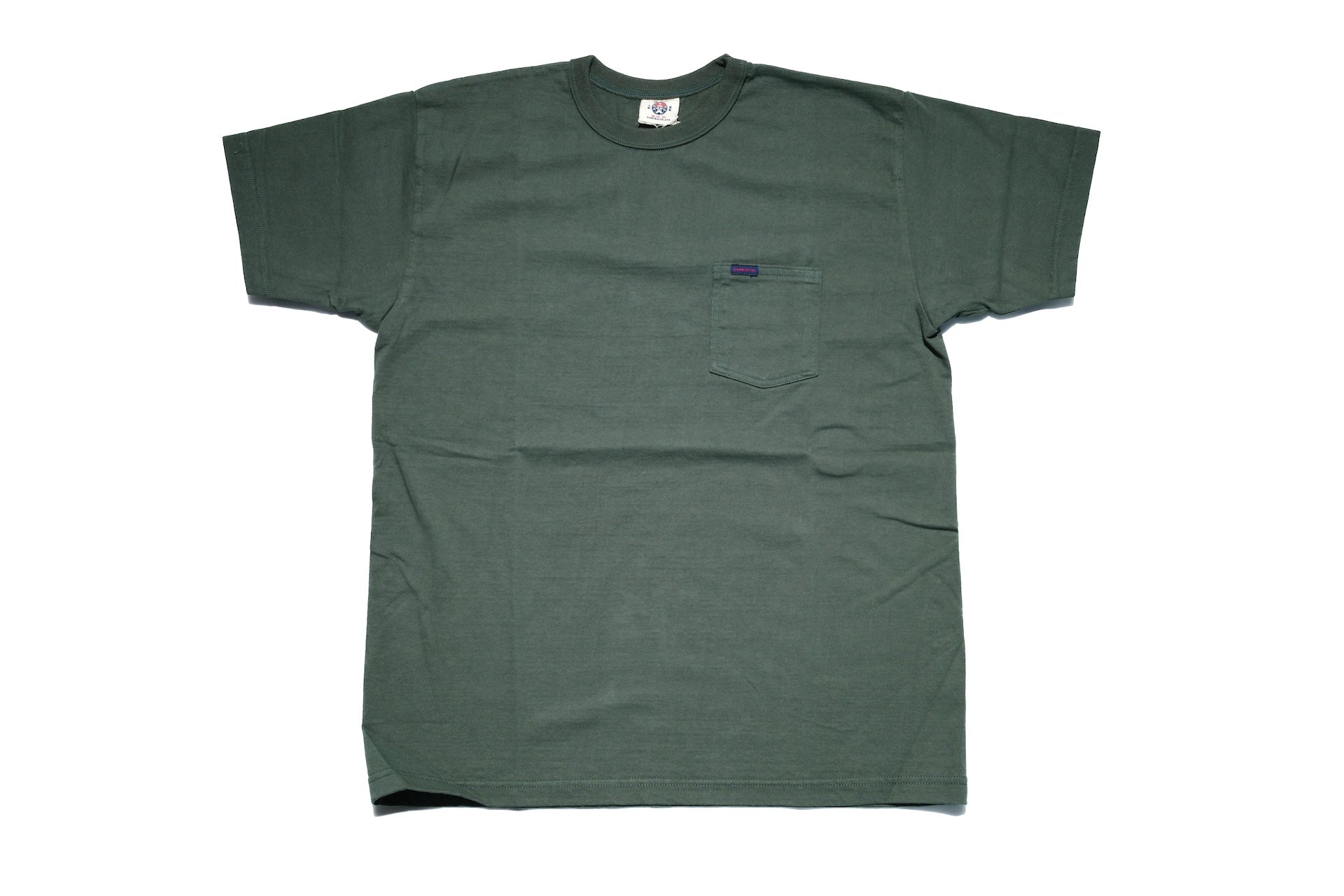 Samurai 8.5oz Loopwheeled "Overseas-Edition" Pocket Tee (Moss Green)