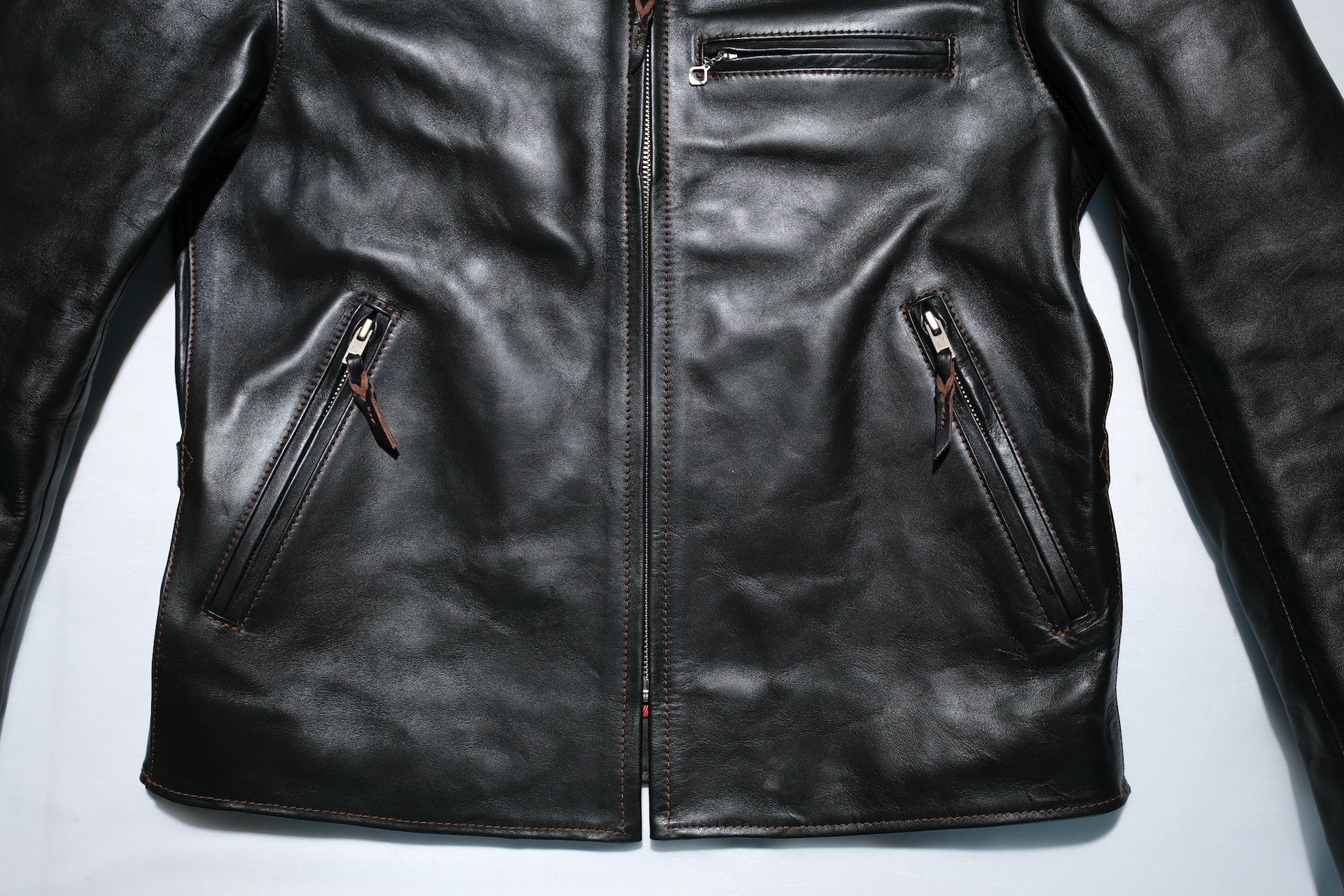 The Flat Head 'Ultimate' Horsehide 40s Single Riders Jacket (Black Tea-cored)