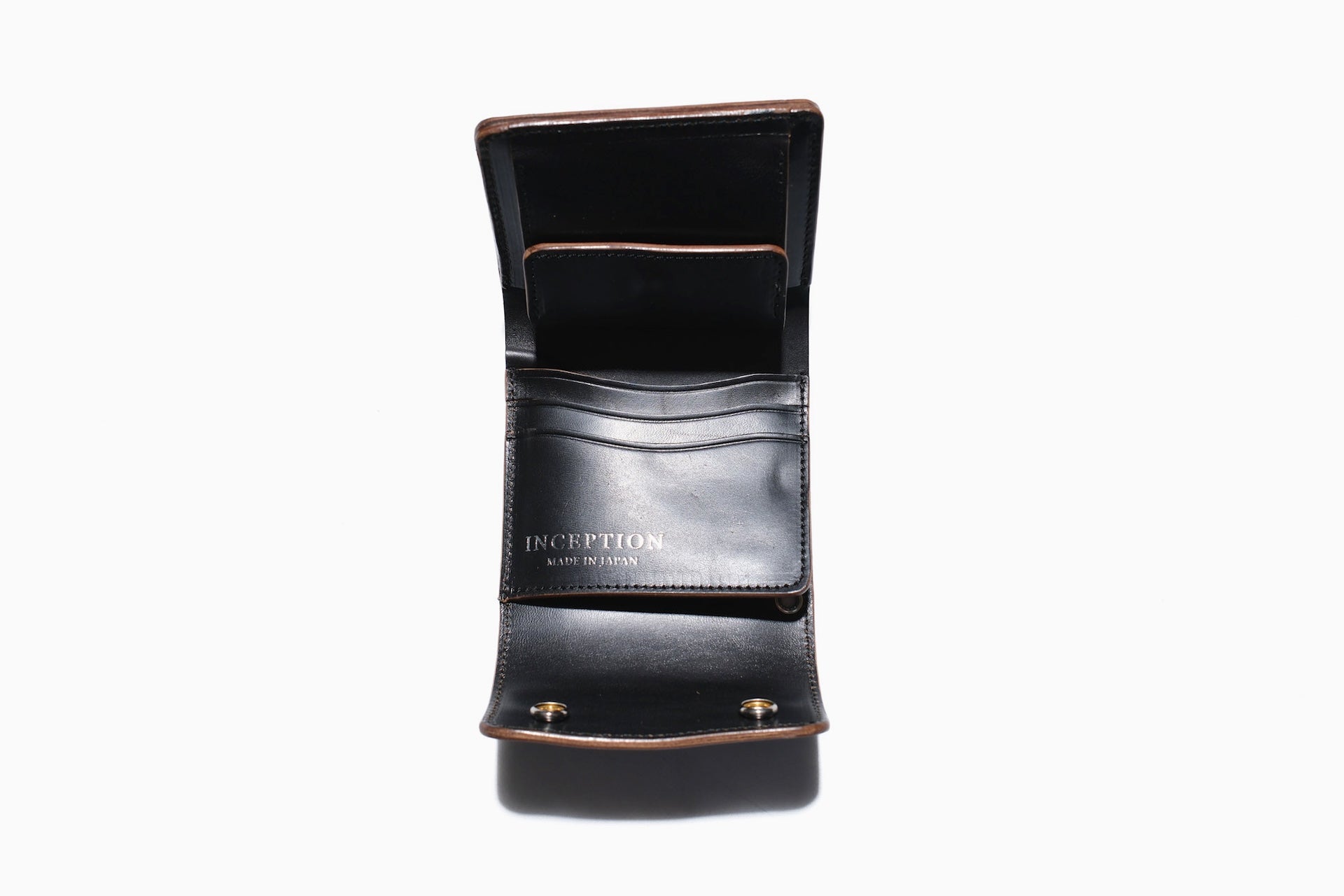 Inception by Accel Co. Horsebutt Short Trucker Wallet (Black Tea-core)