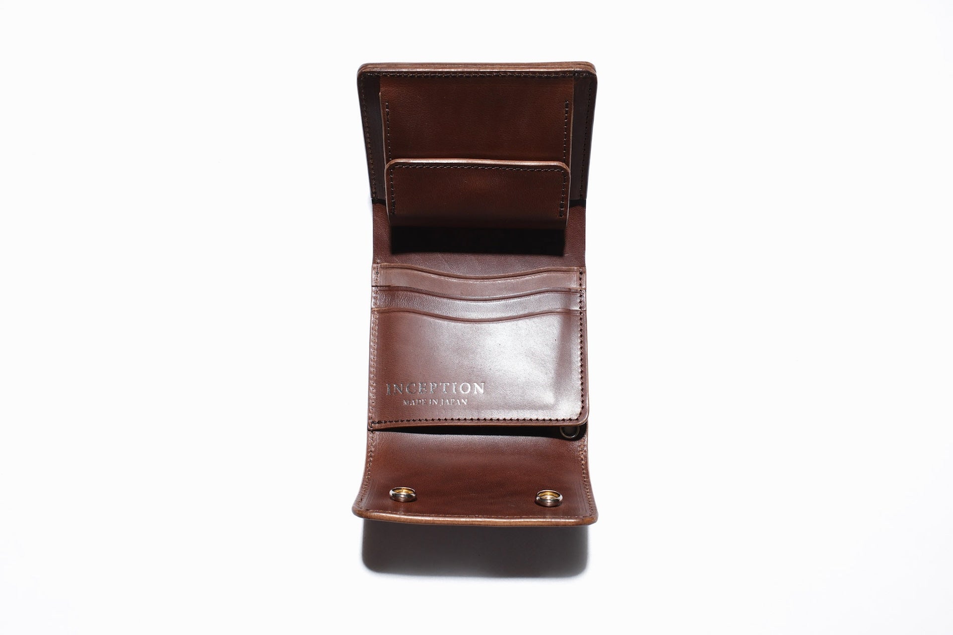Inception by Accel Co. Horsebutt Short Trucker Wallet With Silver Concho (Brown Tea-core)