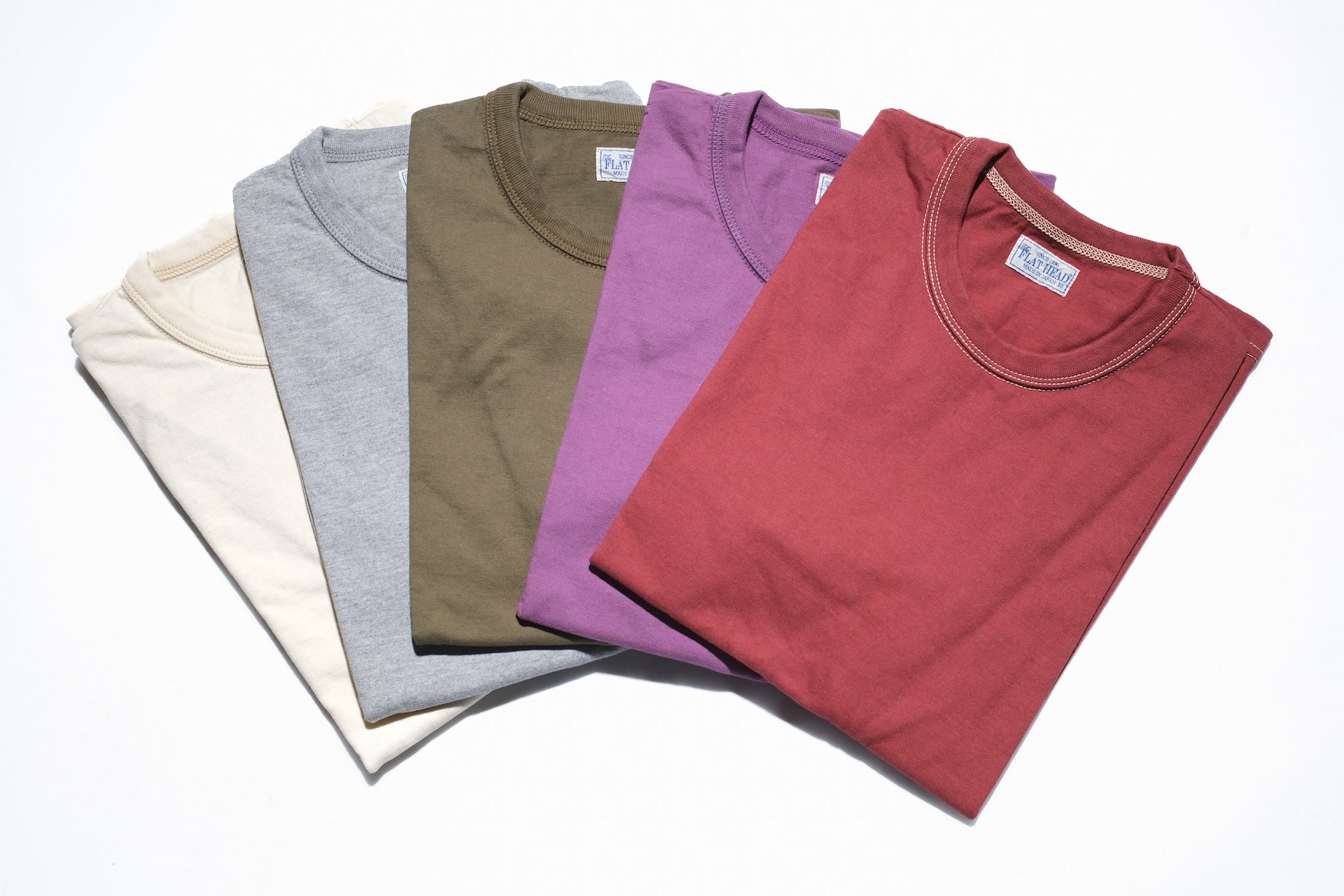 The Flat Head 24 Version 9oz Loopwheeled Plain Tee (Burgundy)