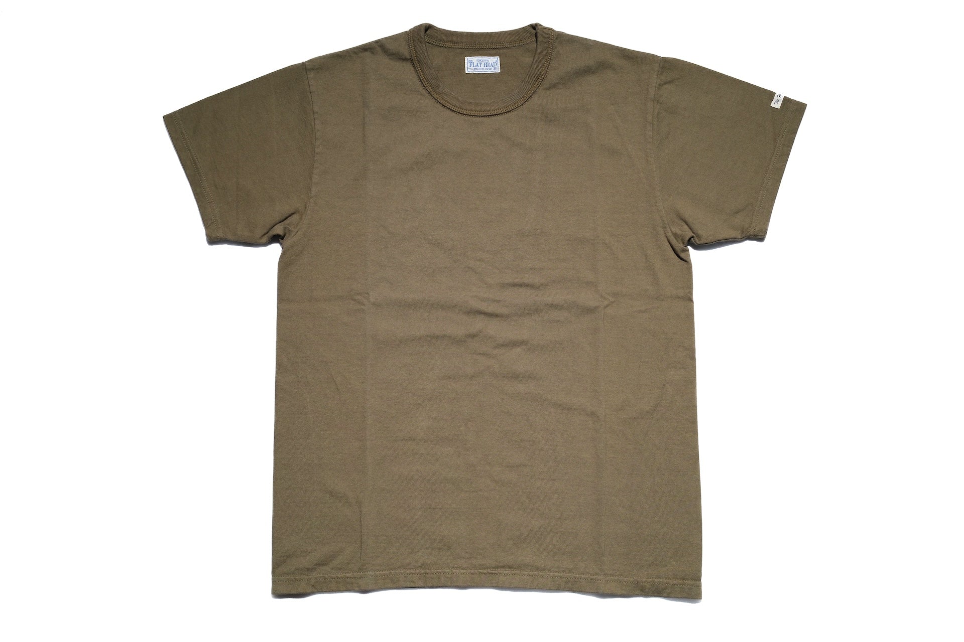 The Flat Head 24 Version 9oz Loopwheeled Plain Tee (Olive)