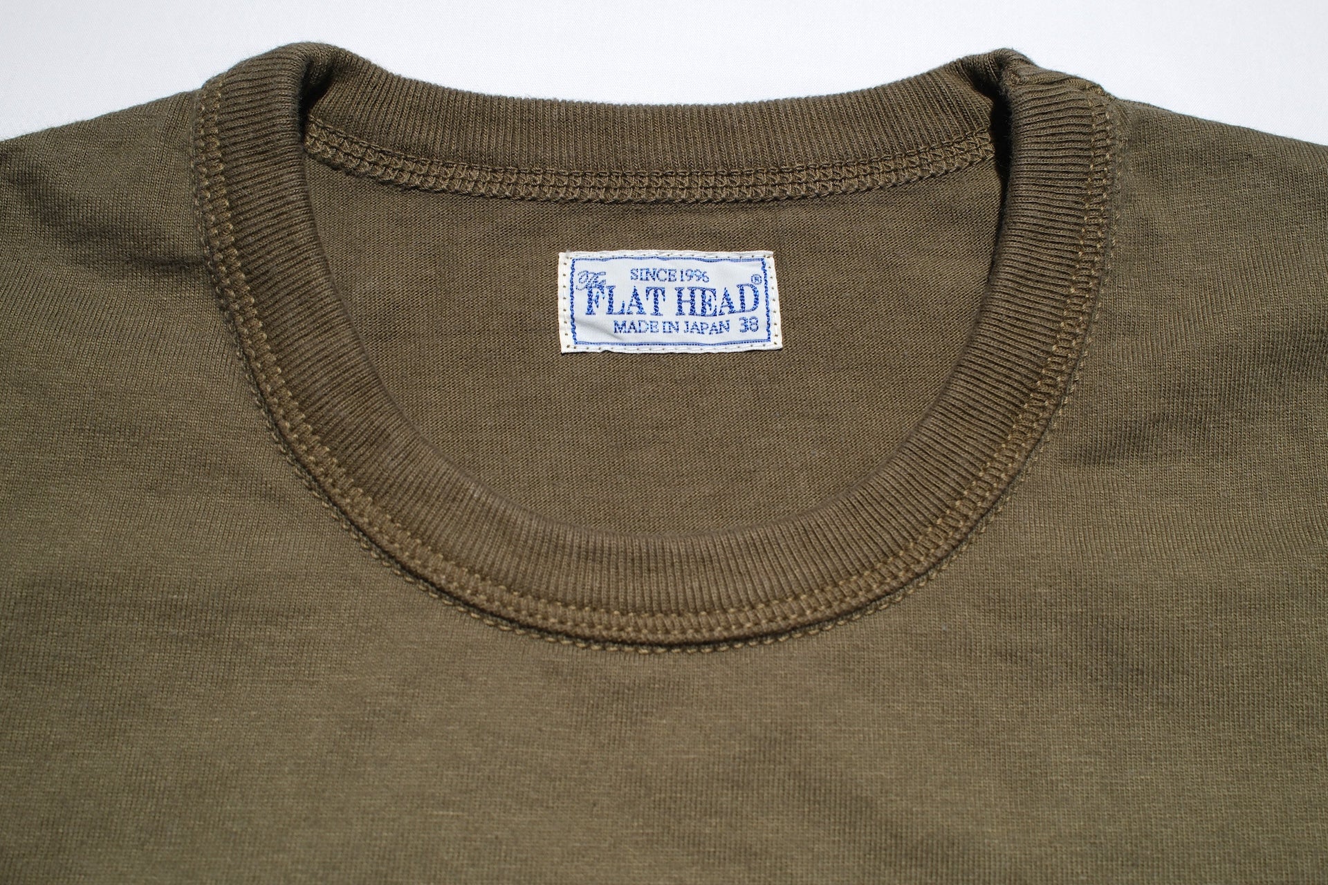 The Flat Head 24 Version 9oz Loopwheeled Plain Tee (Olive)