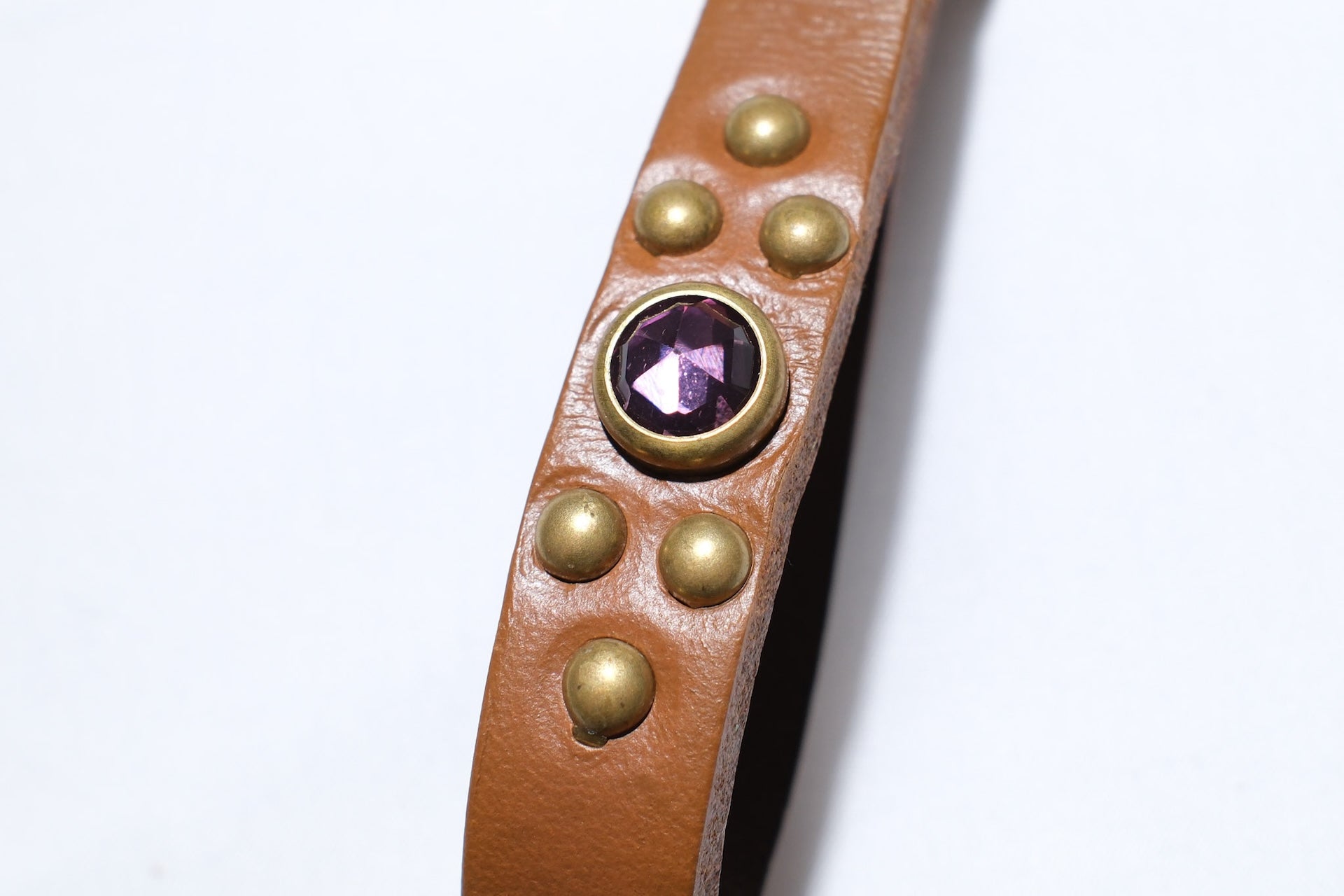 Hollywood Trading Company Snap Key Holder with Purple Crystal (Light Brown Tea-core)
