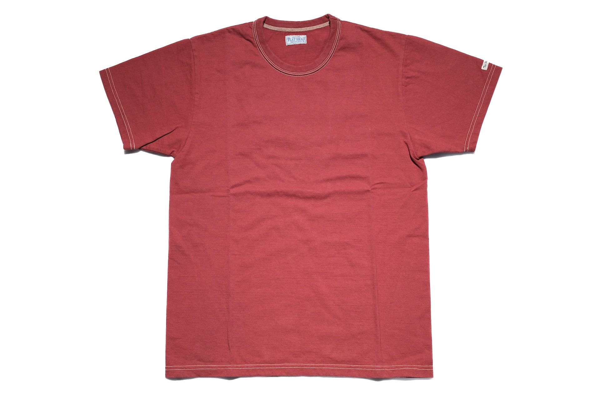 The Flat Head 24 Version 9oz Loopwheeled Plain Tee (Burgundy)