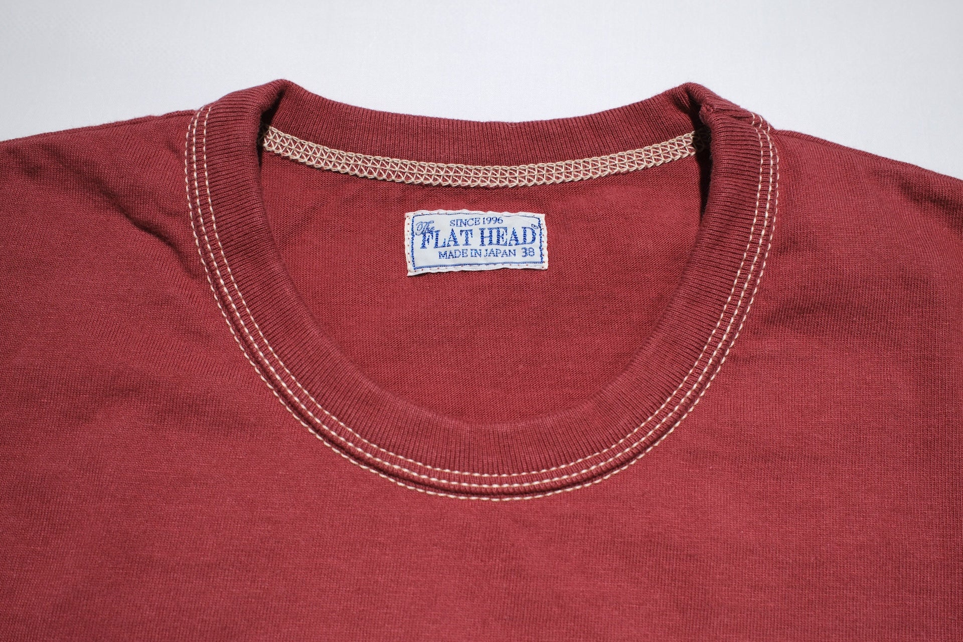 The Flat Head 24 Version 9oz Loopwheeled Plain Tee (Burgundy)